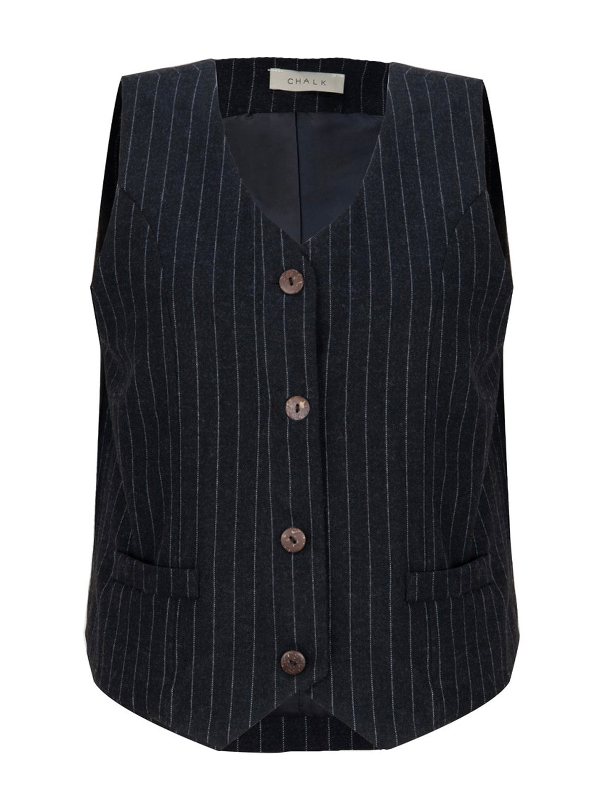 Chalk Wendy Waistcoat Dark Charcoal