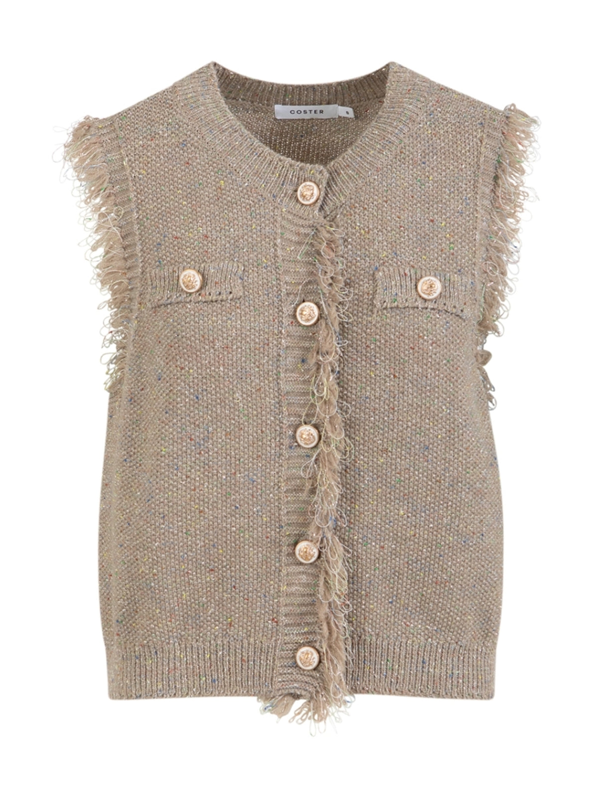 Coster Copenhagen Lurex Knit Vest Sand