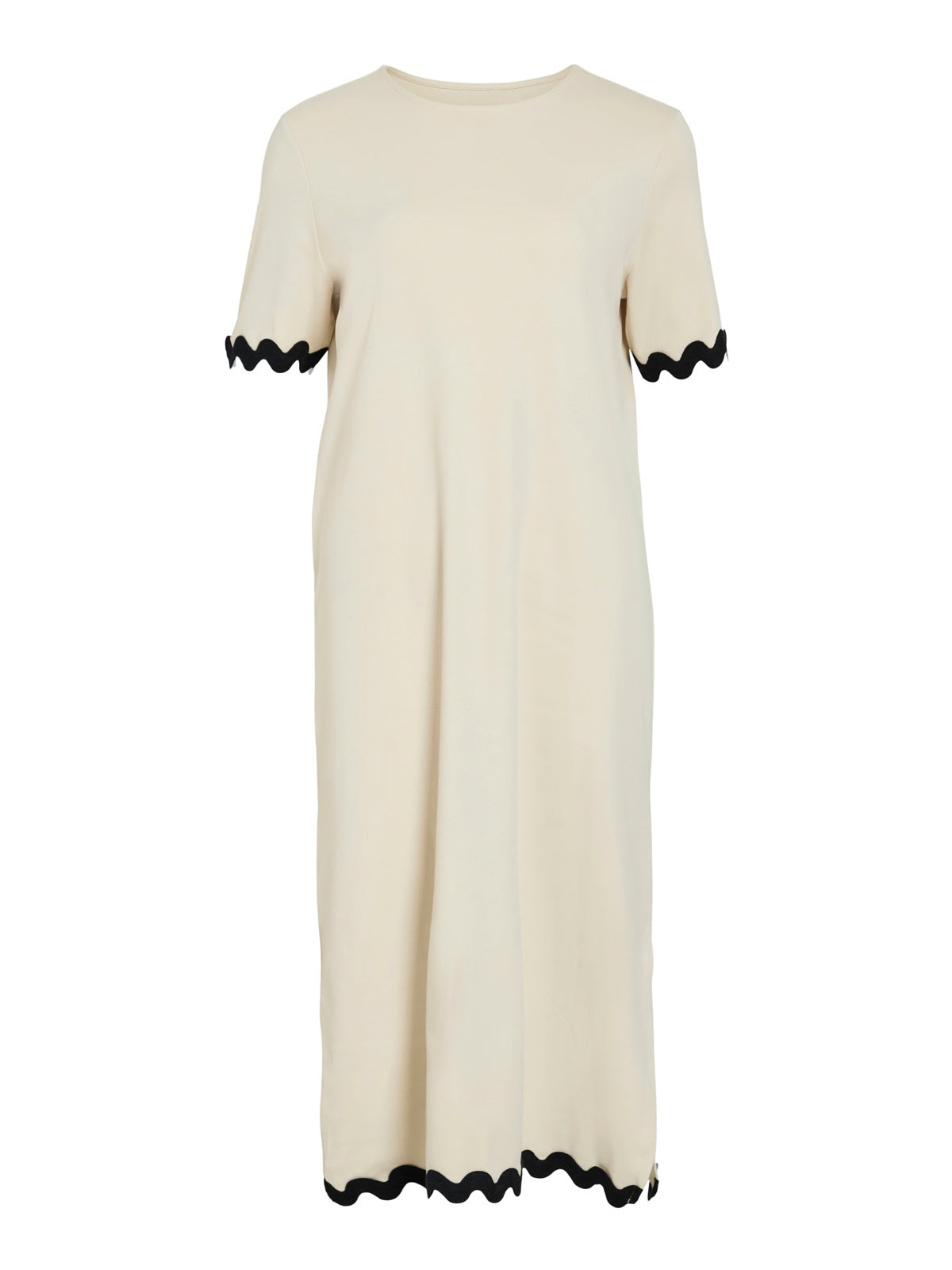 O-Neck Alisa Midi Dress With Contrast Trim