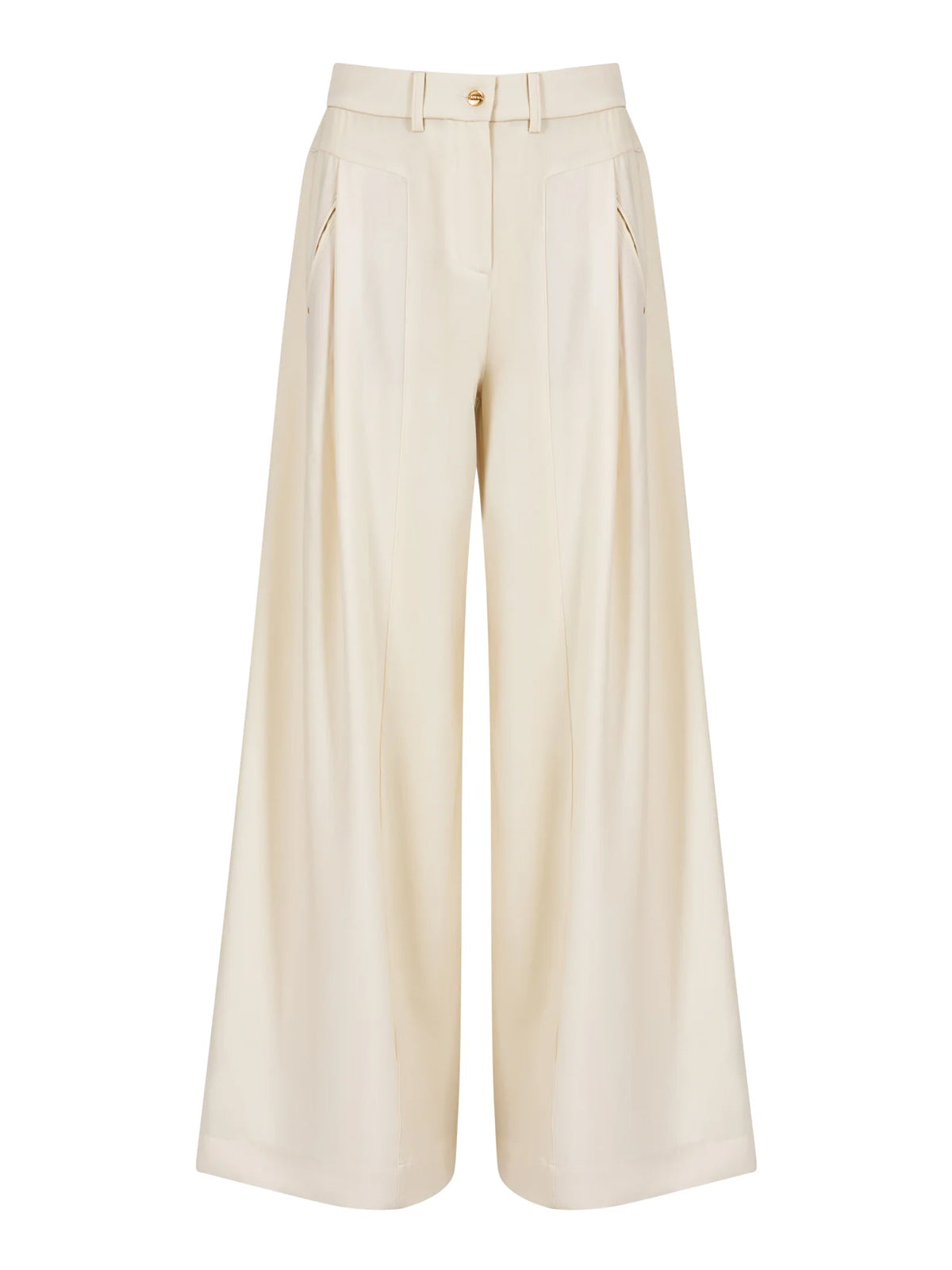 Coster Copenhagen Shiny Wide Pants Pearl