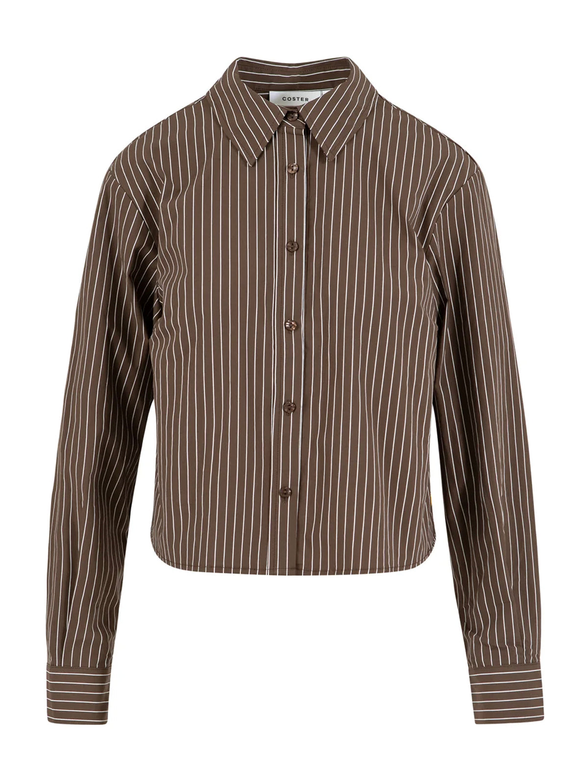 Coster Copenhagen Short Stripe Shirt Brown