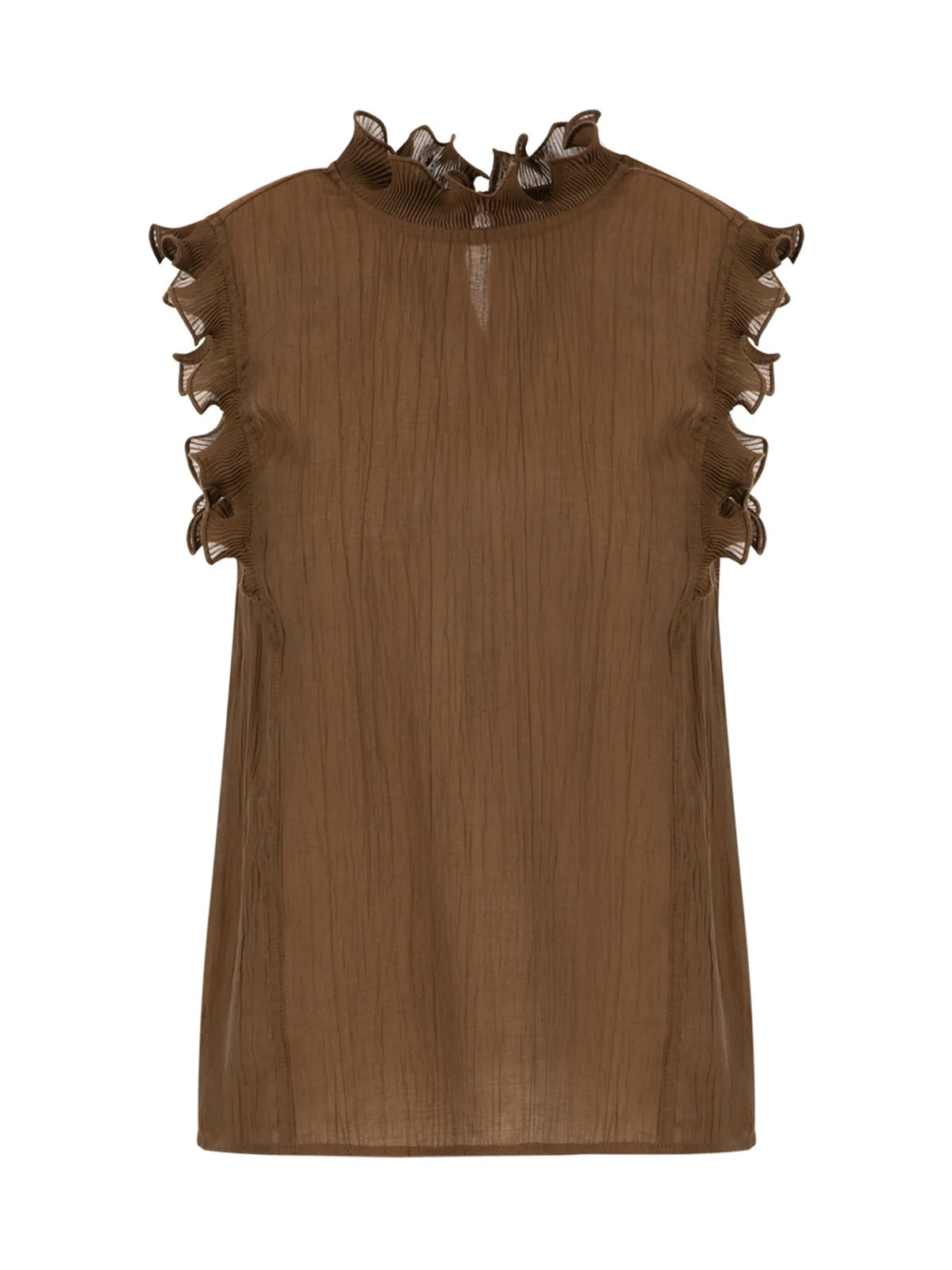 Coster Copenhagen Top With Ruffles Brown
