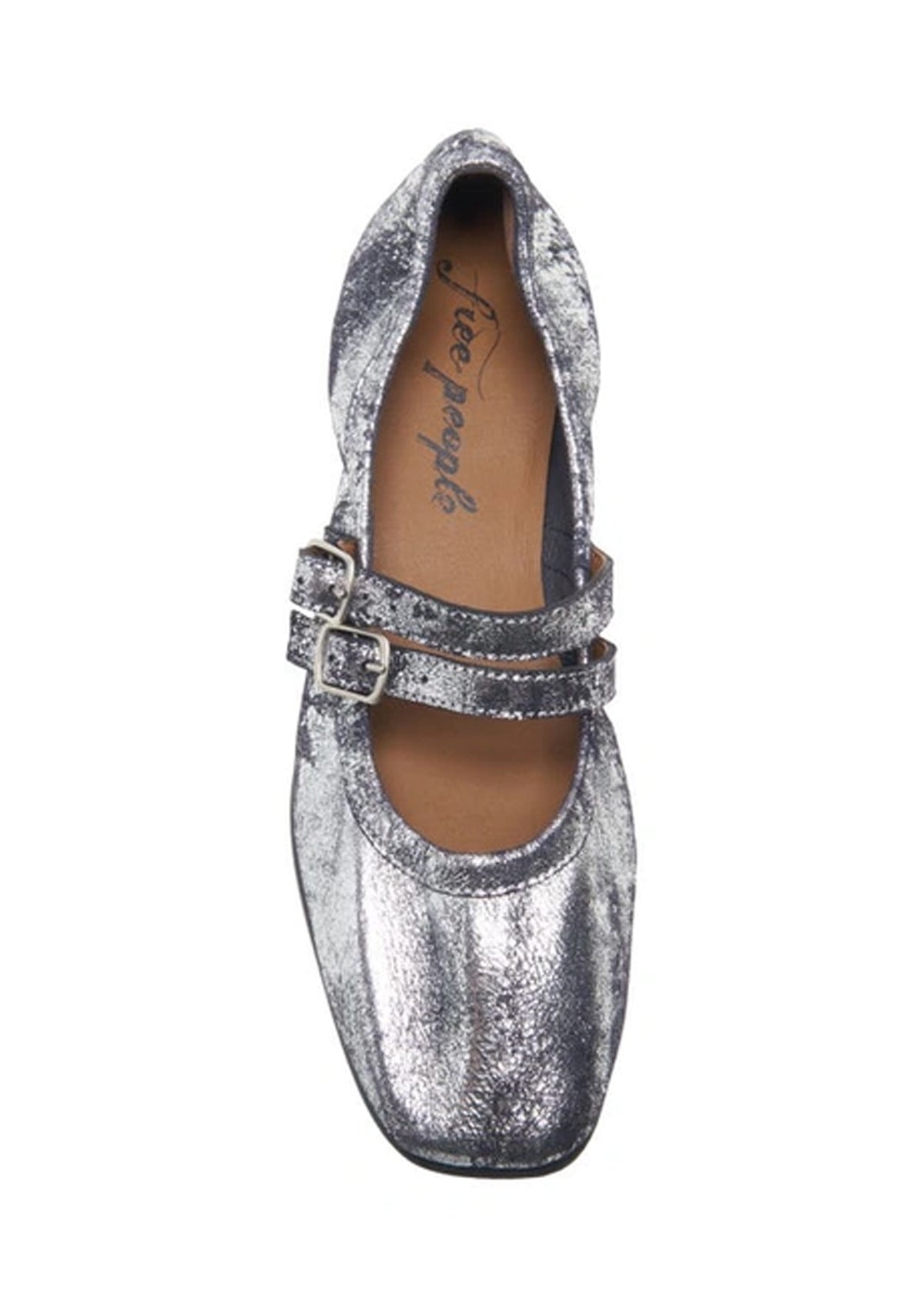 Free People Gemini Ballet Flat Silver