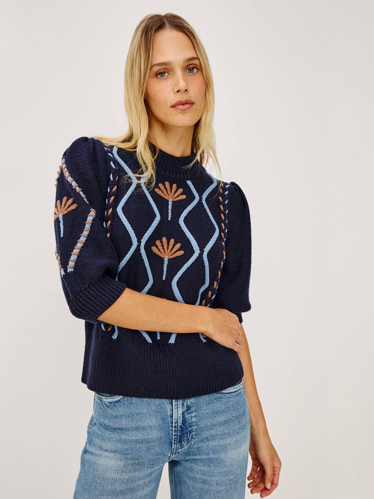 Rails Addy Sweater Floral Cables