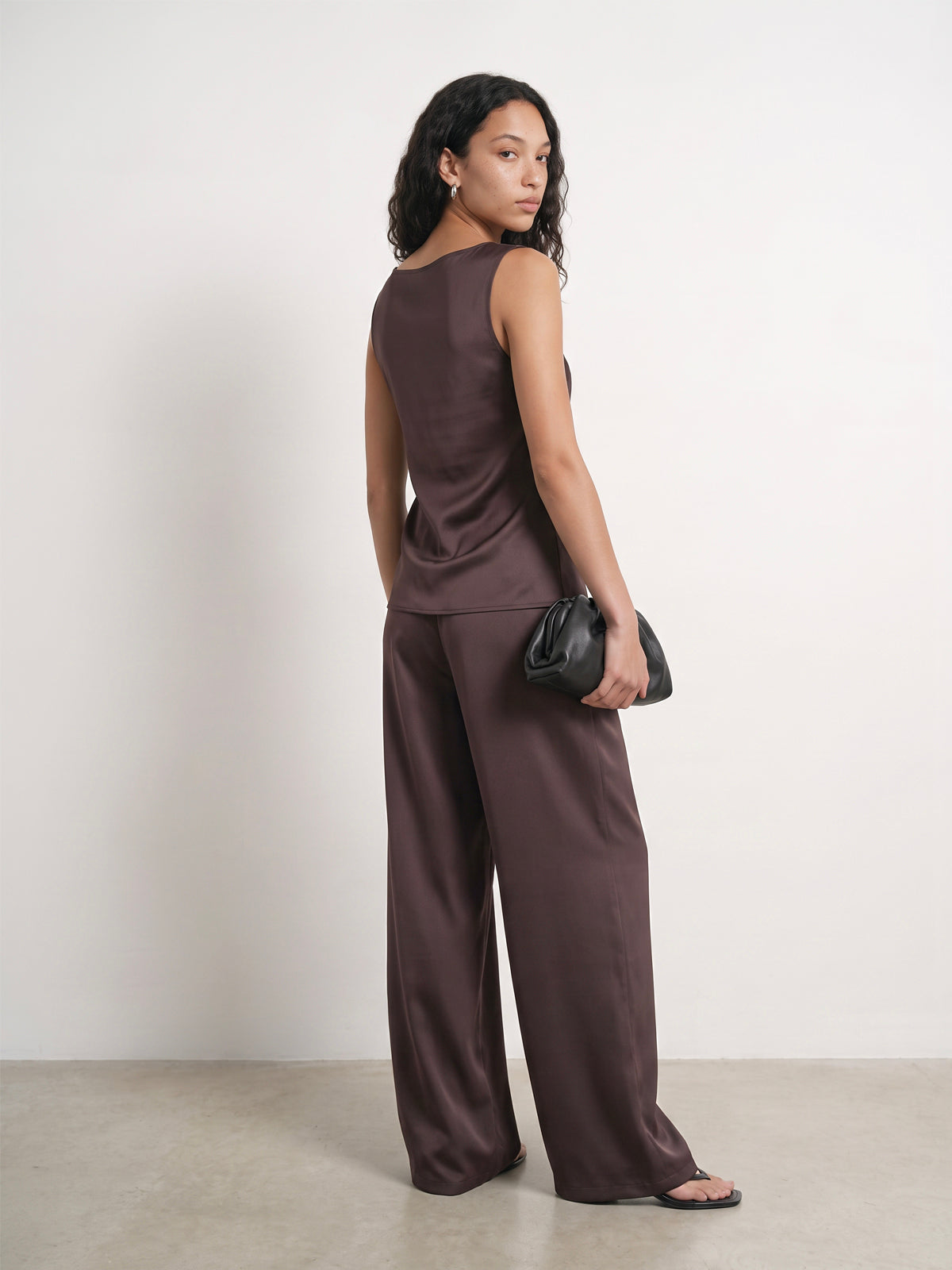 HPDP Satin Trousers Chocolate Brown