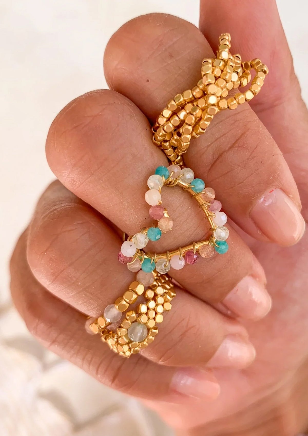 IBU Jewels Stone Heart Ring
