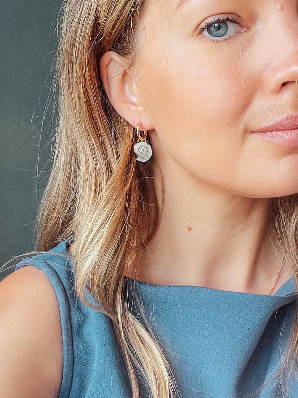 Ivory Shell Hoop Earrings