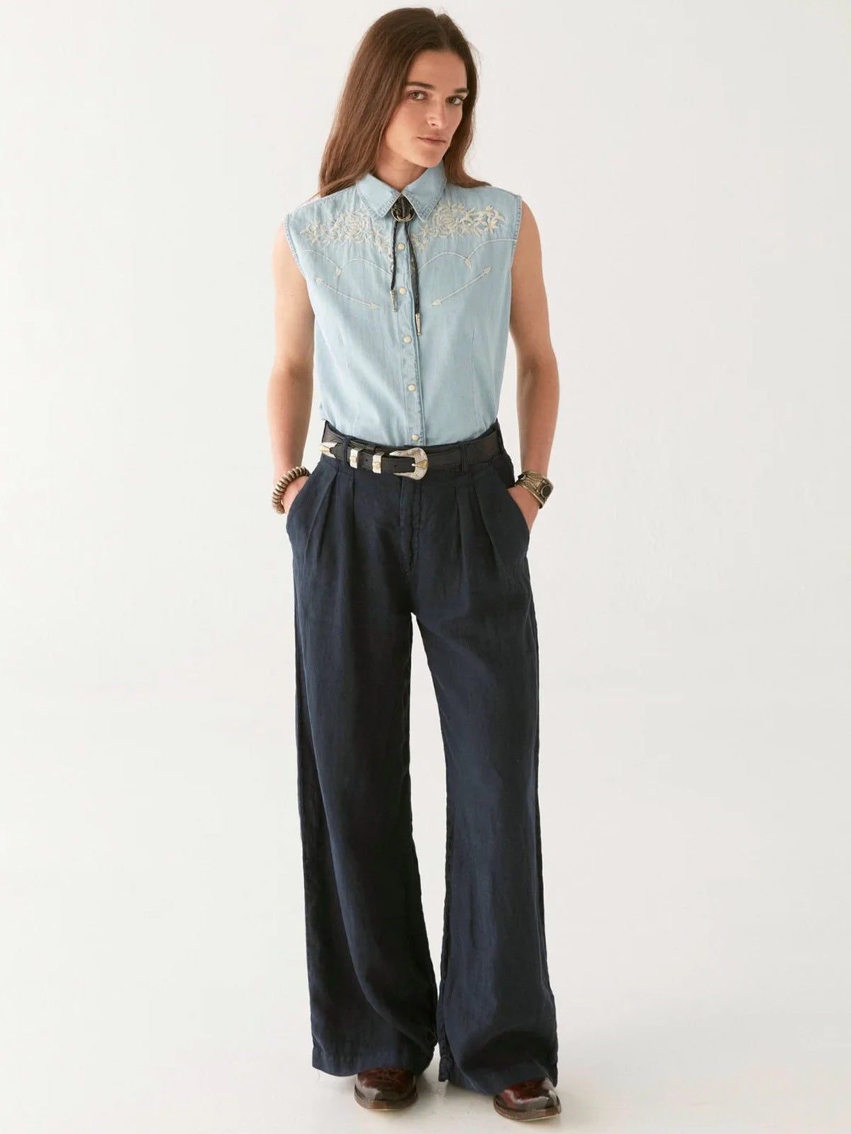 Maison Hotel Dallas Blouse Mustang Blue