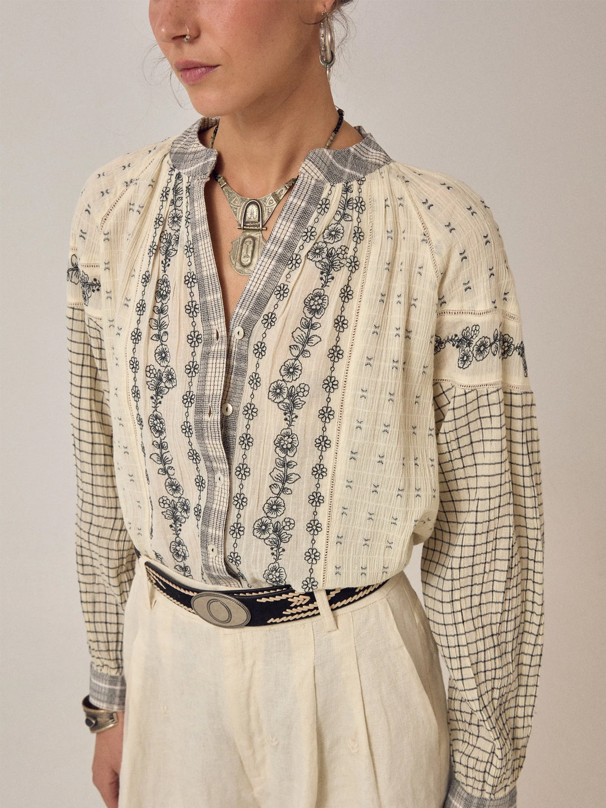 Maison Hotel Noemi Blouse Patchwork Notes