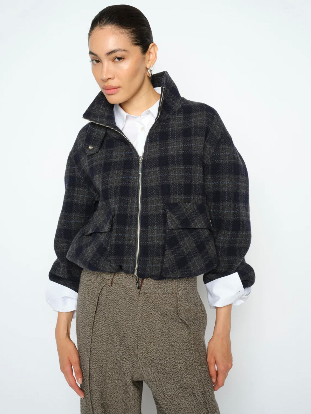 Mos Mosh MMCamille Check Jacket Navy
