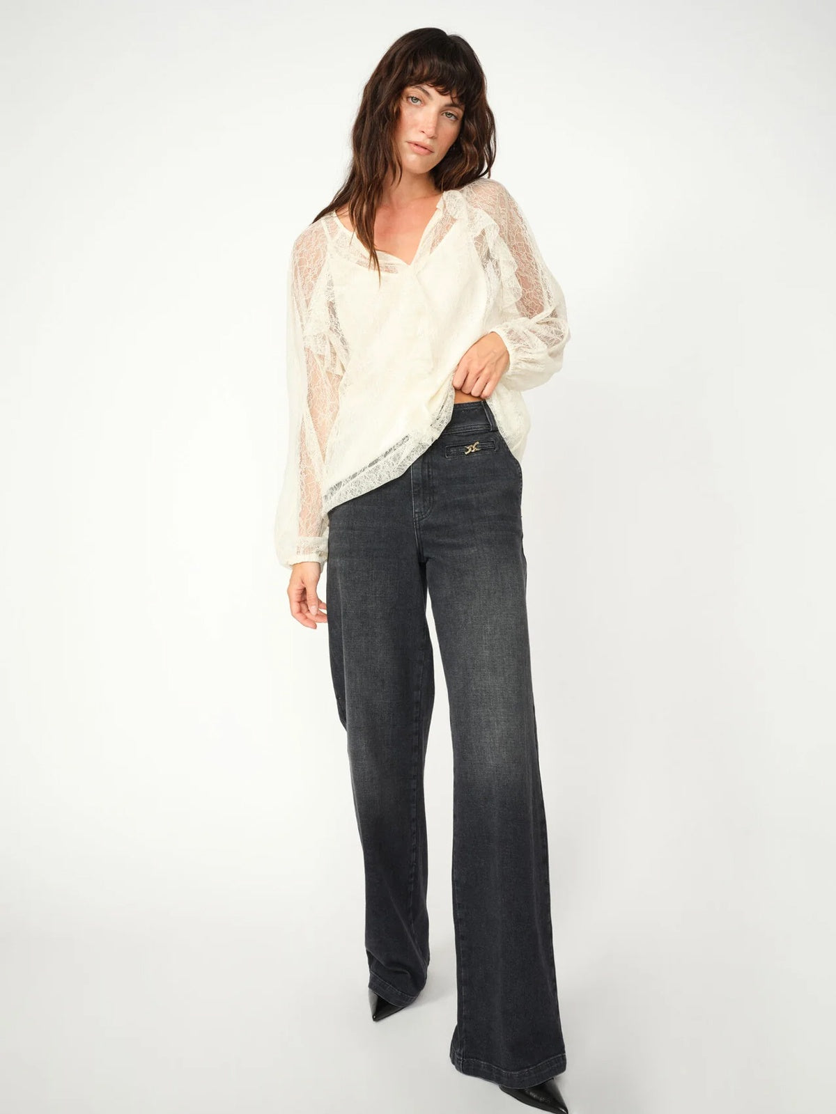 Mos Mosh Candia Peach Jeans Black