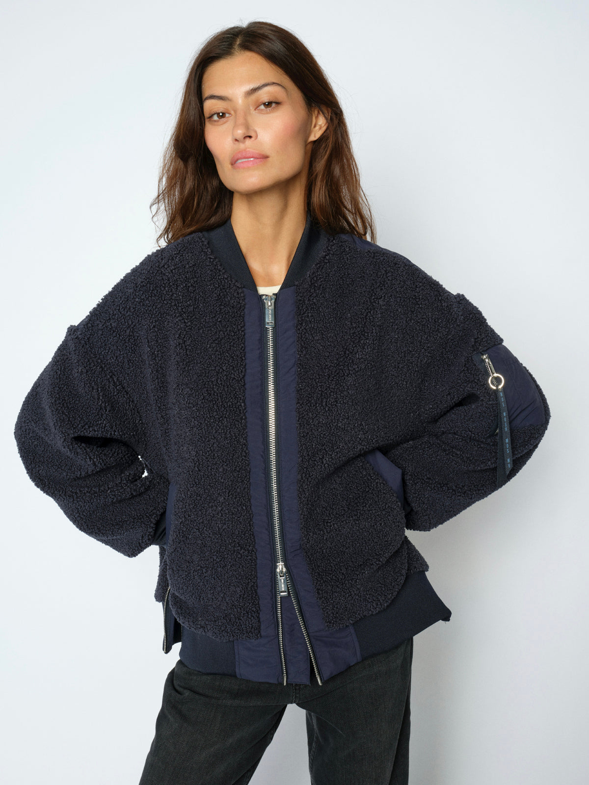 Mos Mosh MMEmeline Teddy Jacket Salute Navy
