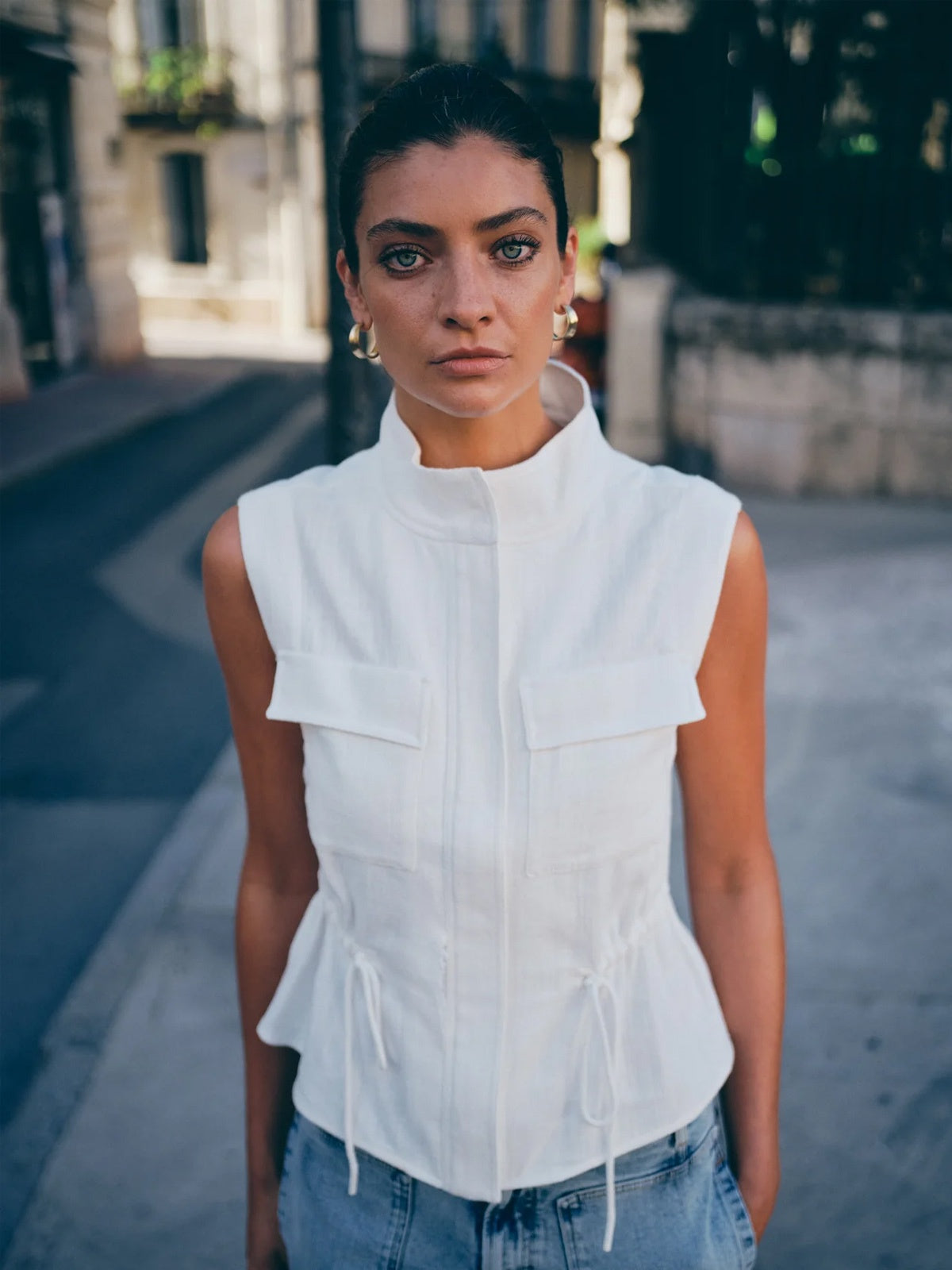 Mos Mosh MMLelo Ramie Vest Ecru