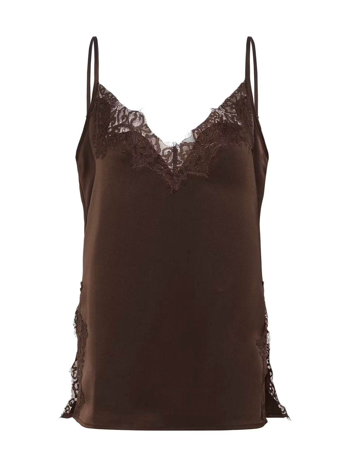 My Essential Wardrobe MWBrenda Lace Top Dark Brown