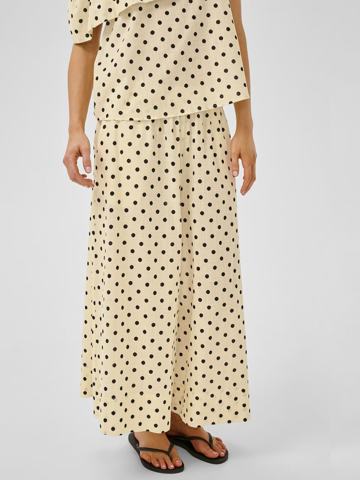 My Essential Wardrobe MWNada Polka Dot Pants Lemon Icing