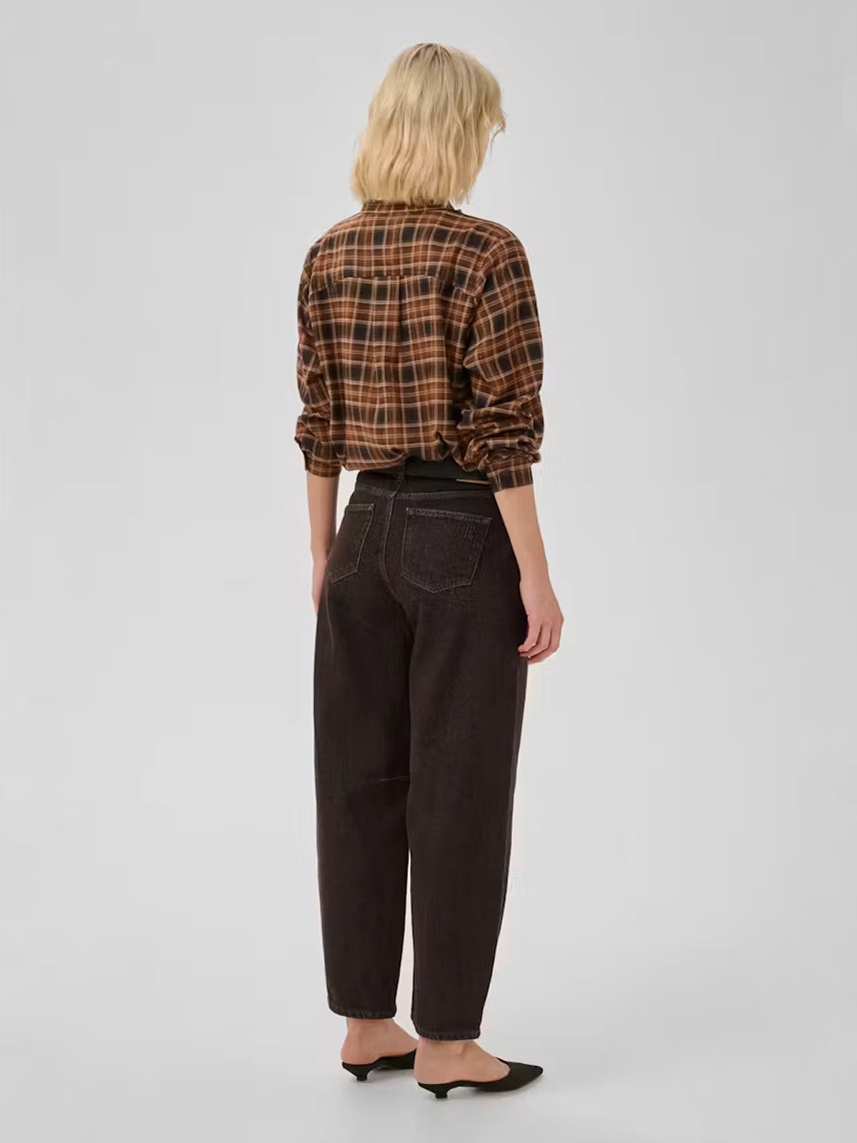 My Essential Wardrobe MWLance Barrel Jeans Dark Brown