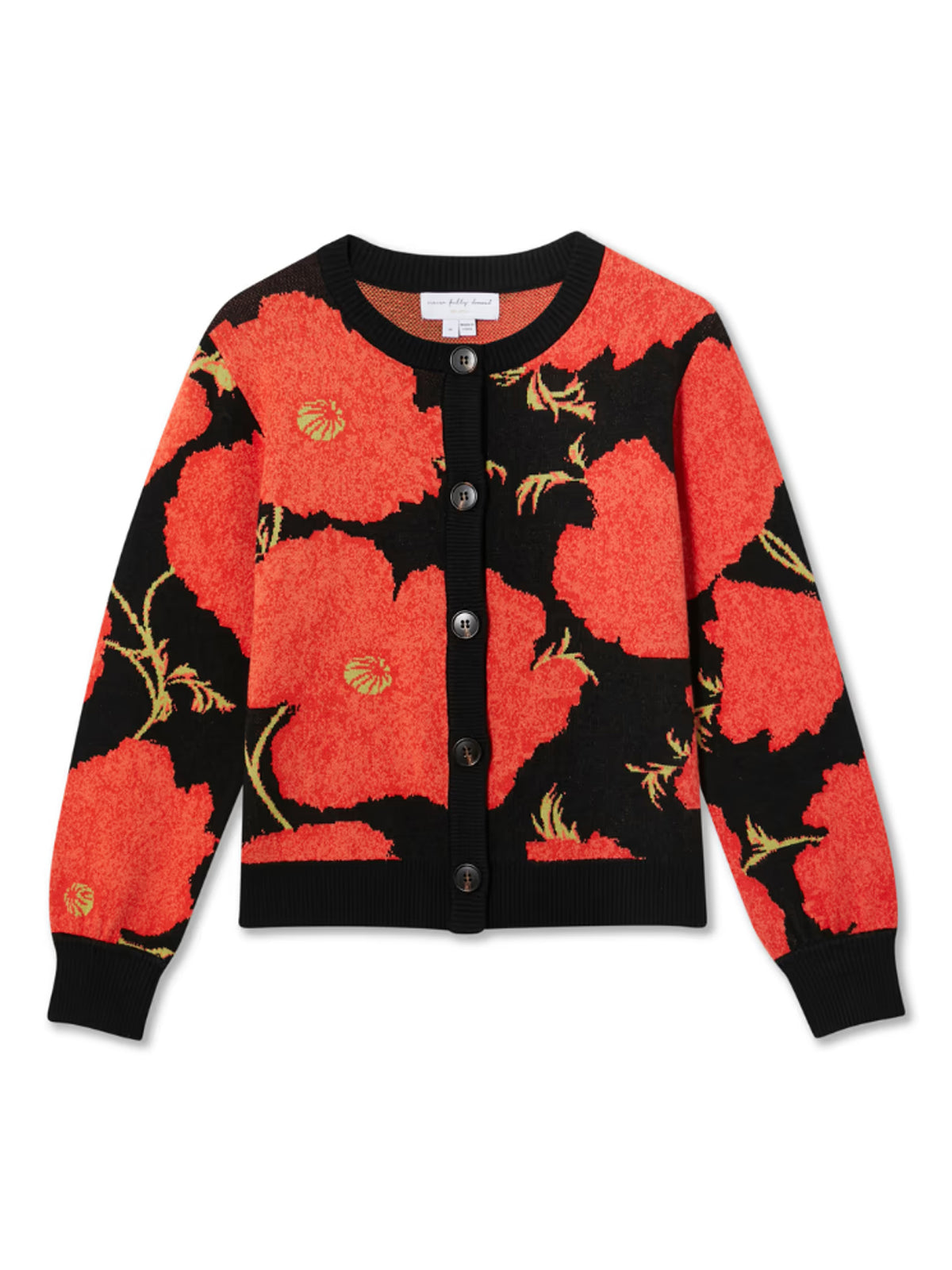 Never Fully Dressed Black Poppy Cardigan