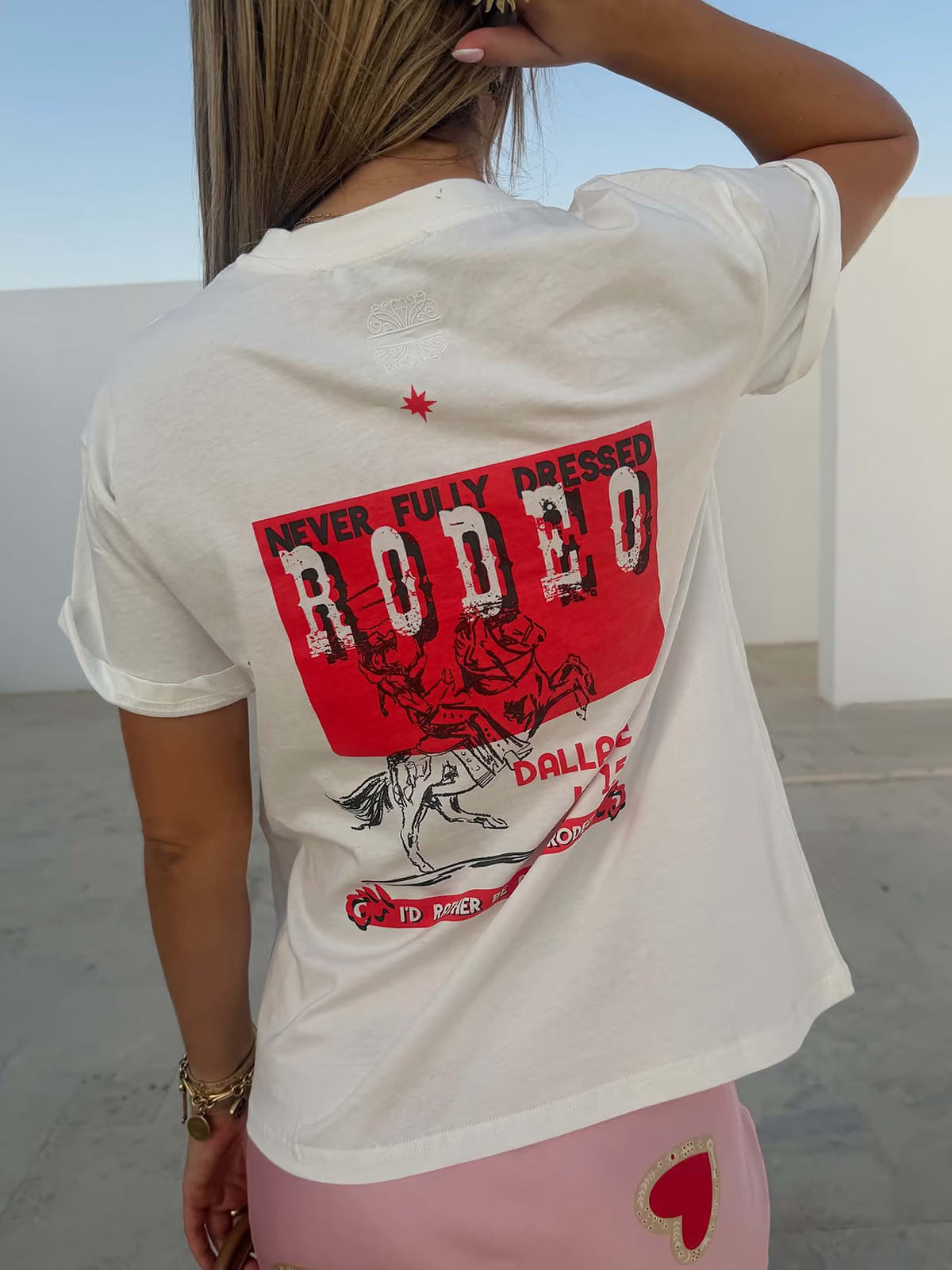 Never Fully Dressed White Rodeo T-Shirt