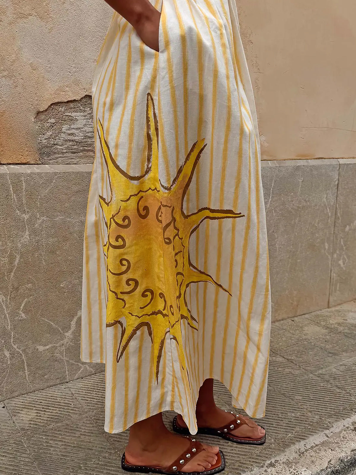 Never Fully Dressed Yellow Stripe Ashley Dress