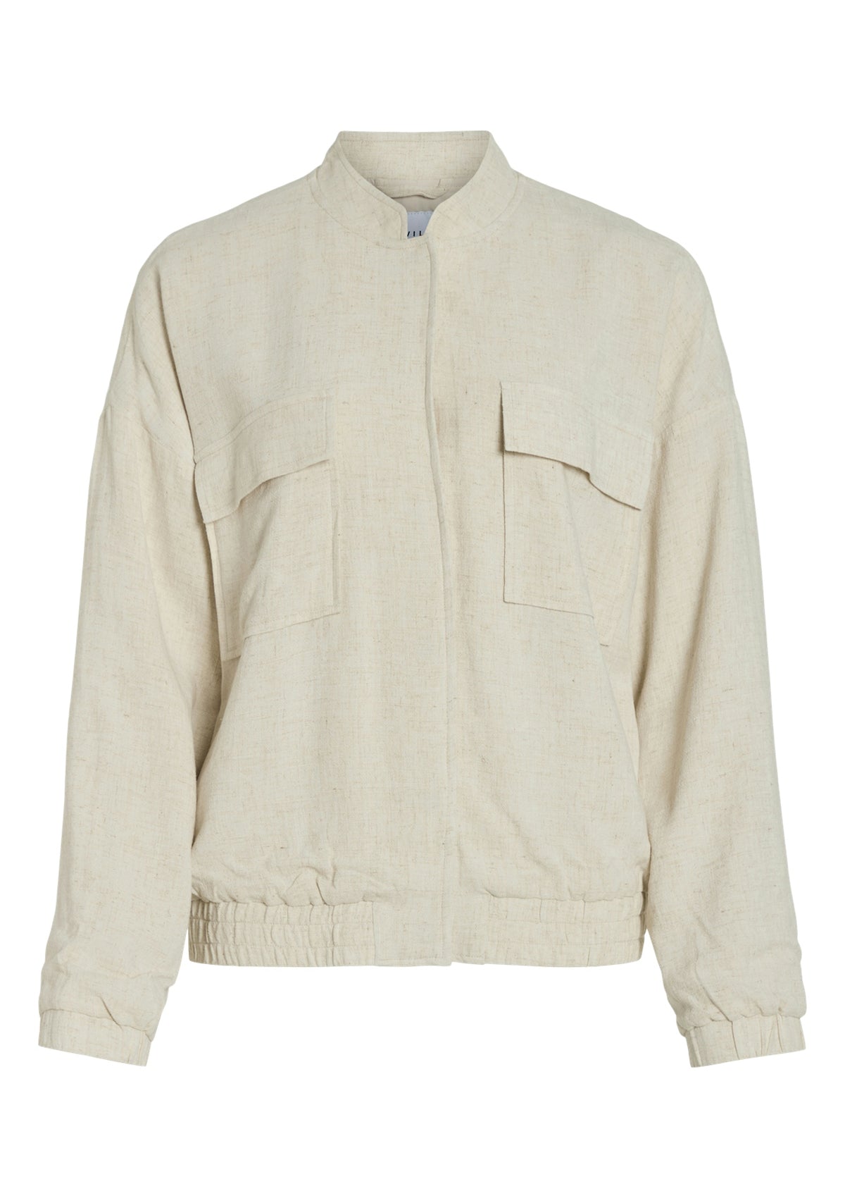 Iko Natural Linen Bomber Jacket