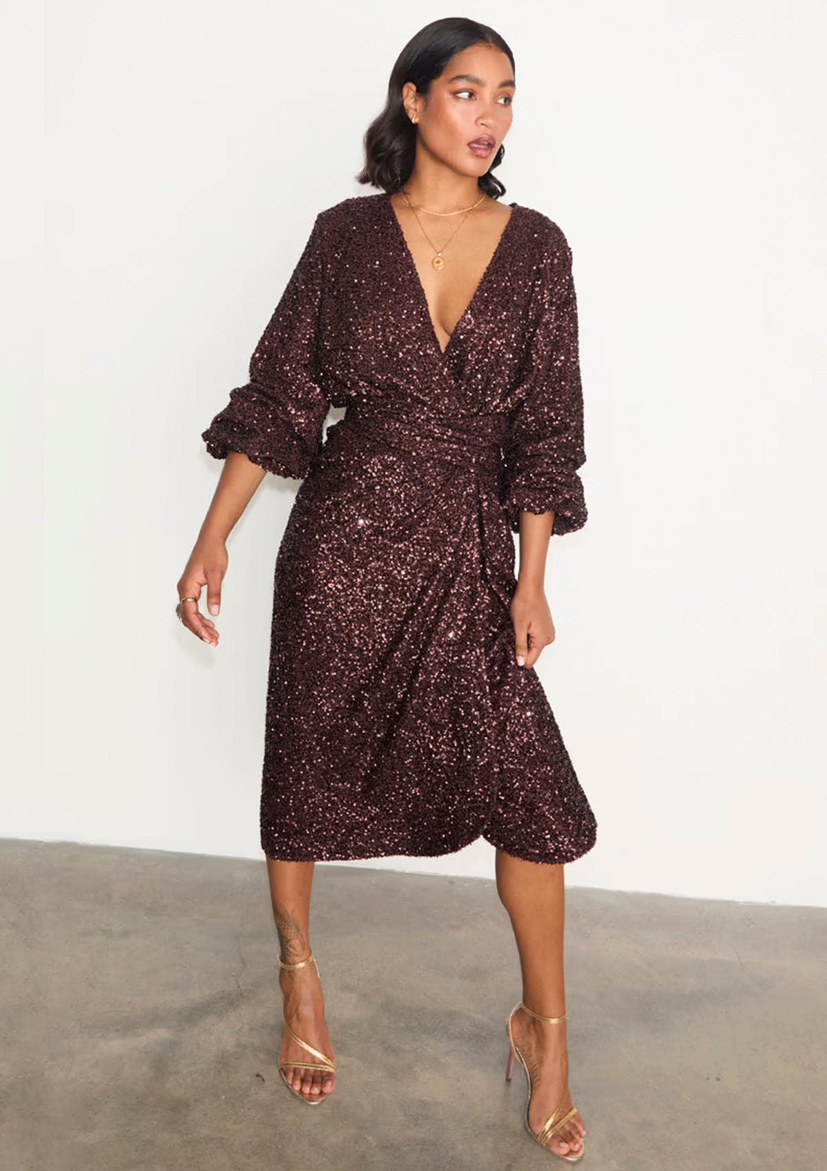 Never Fully Dressed Chocolate Sequin Vienna Dress