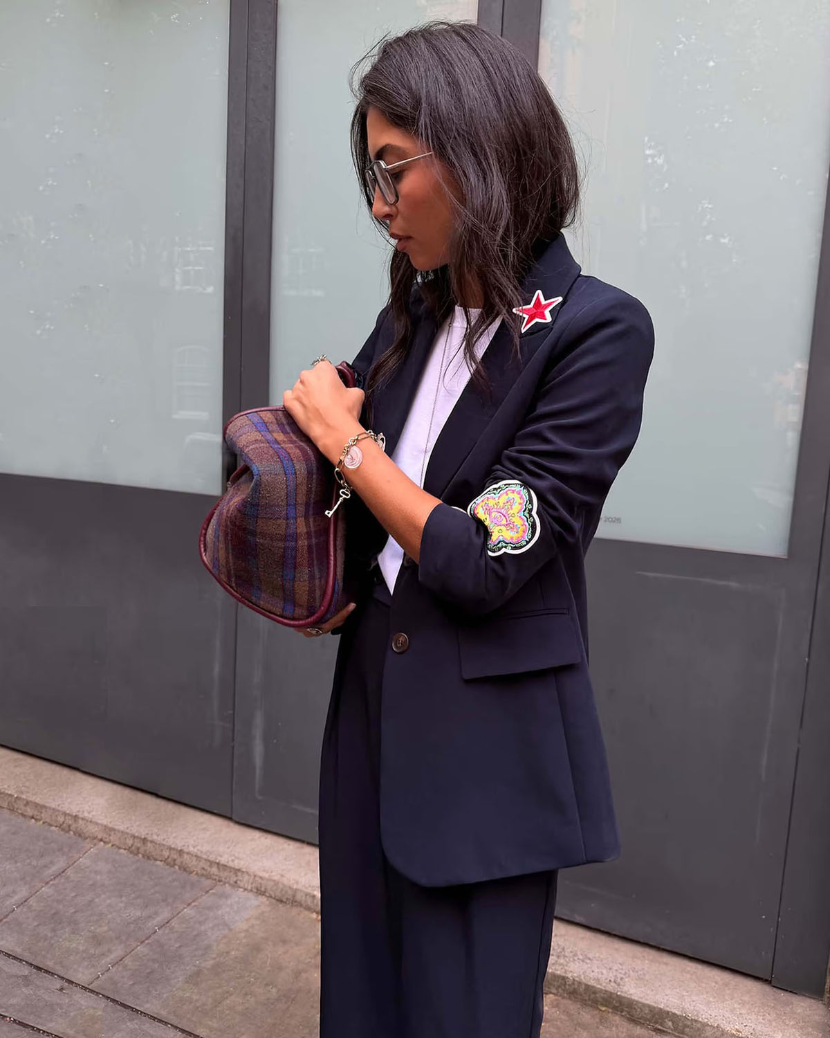 Never Fully Dressed Navy Badges Taylor Blazer