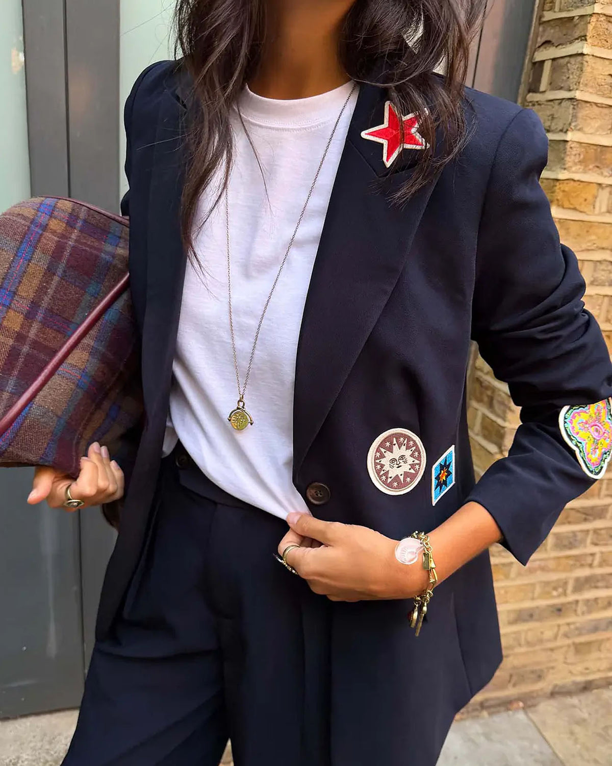 Never Fully Dressed Navy Badges Taylor Blazer
