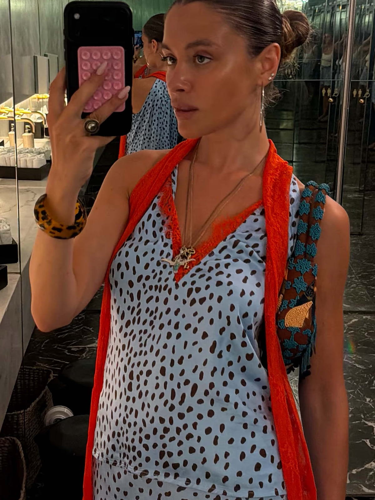 Sky Blue Deer Lily Top