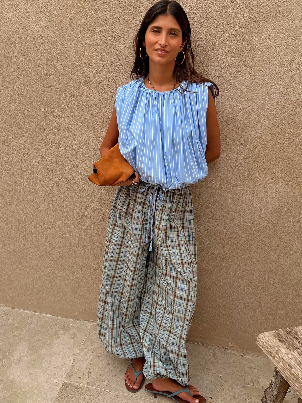 Never Fully Dressed Blue Stripe Bubble Top