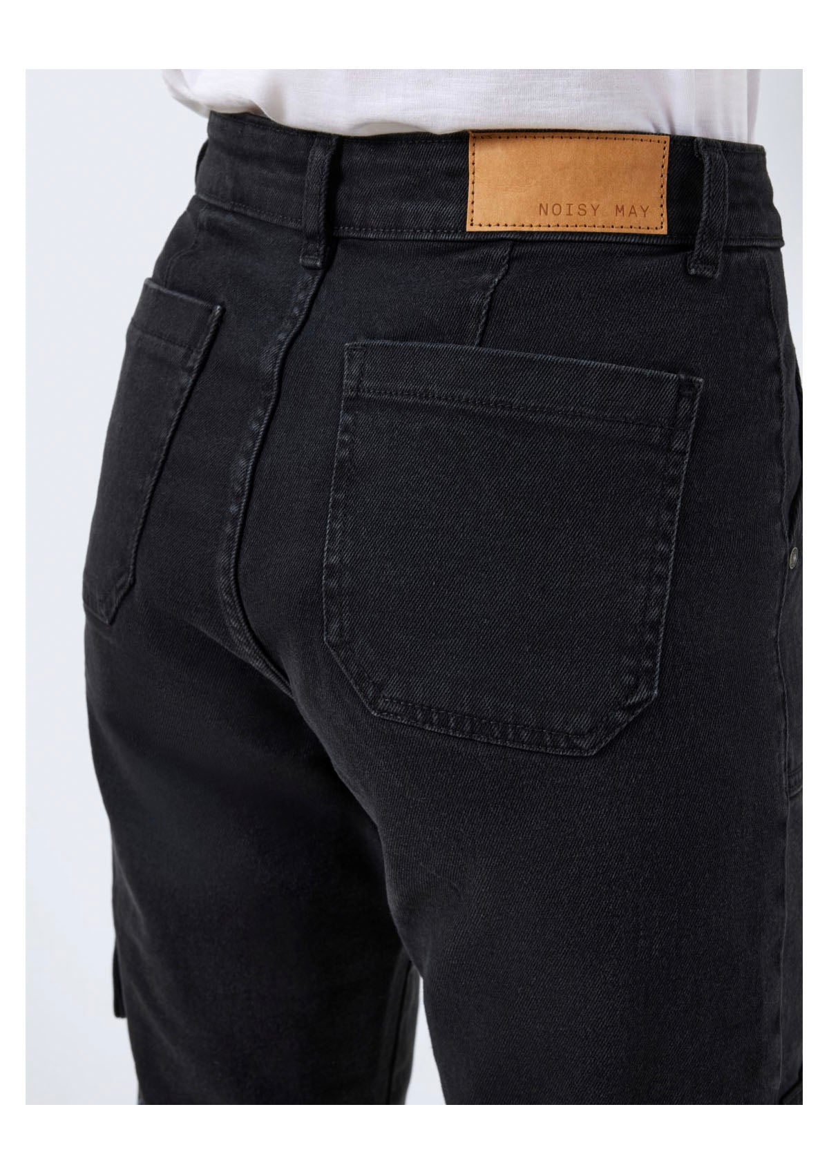 Noisy May Cargo Utility Ankle Trousers Black