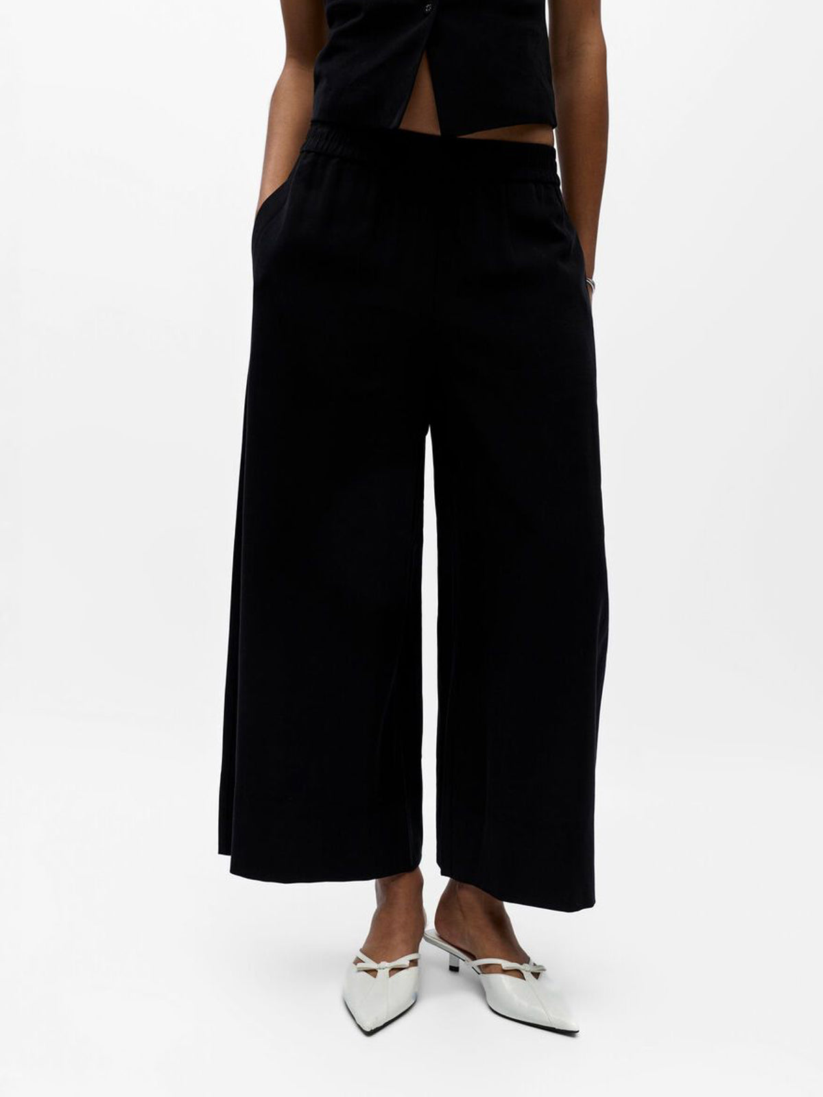 Object Black Wide Leg Culottes