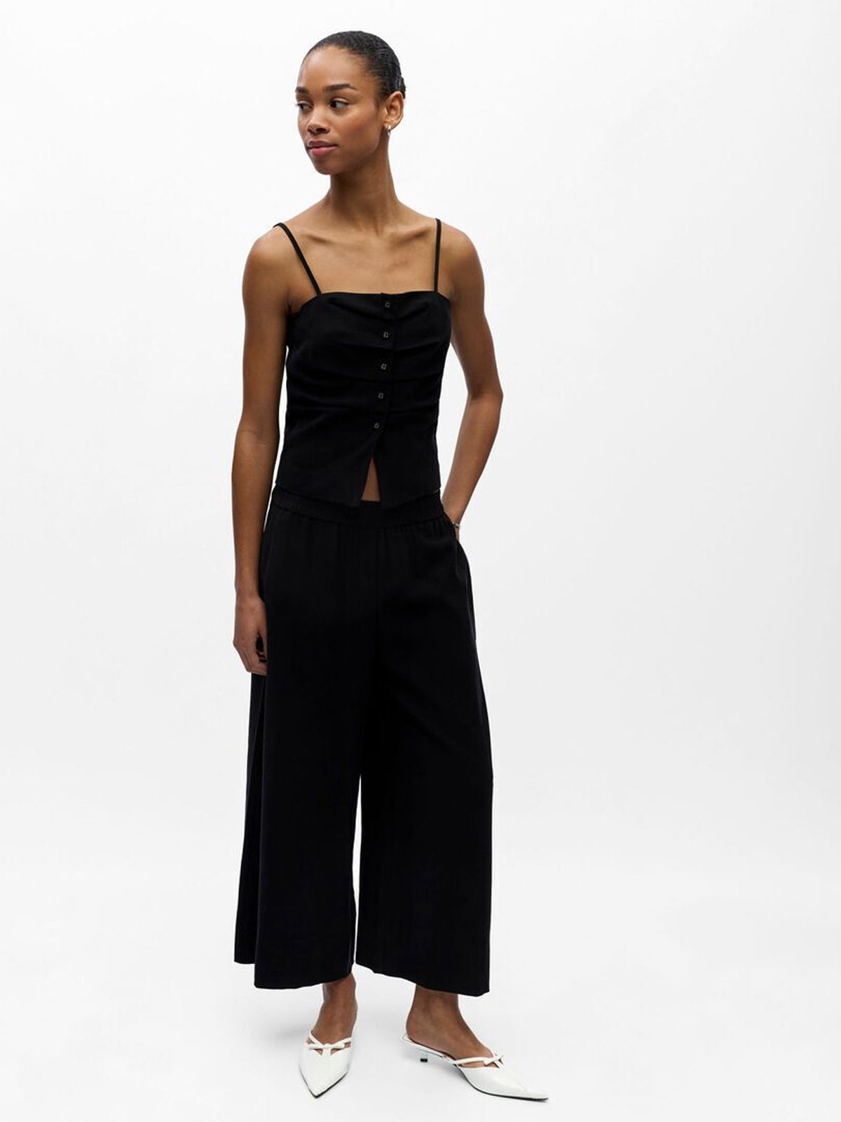 Object Black Wide Leg Culottes