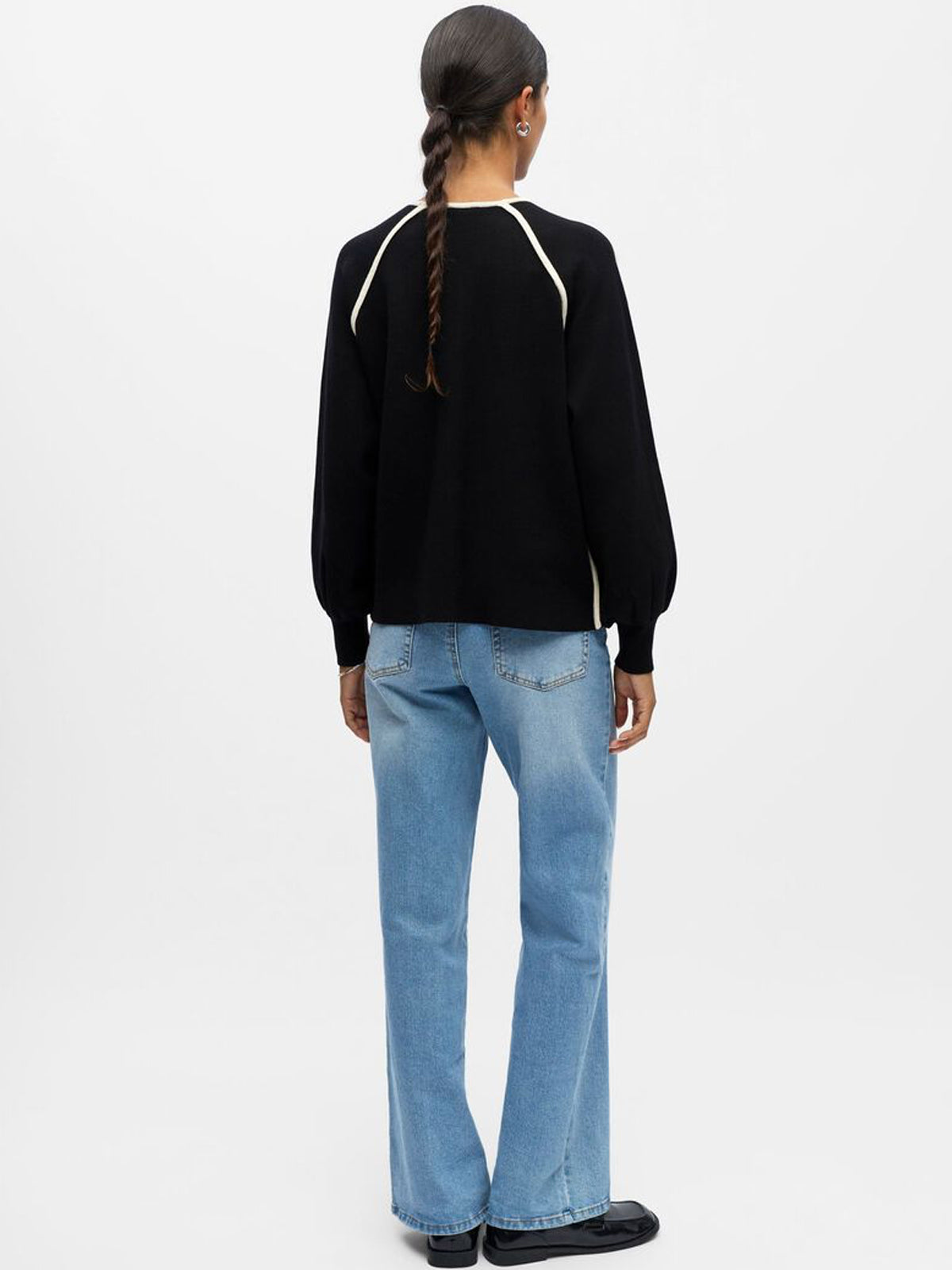 Object Detailed Knitted Pullover Black