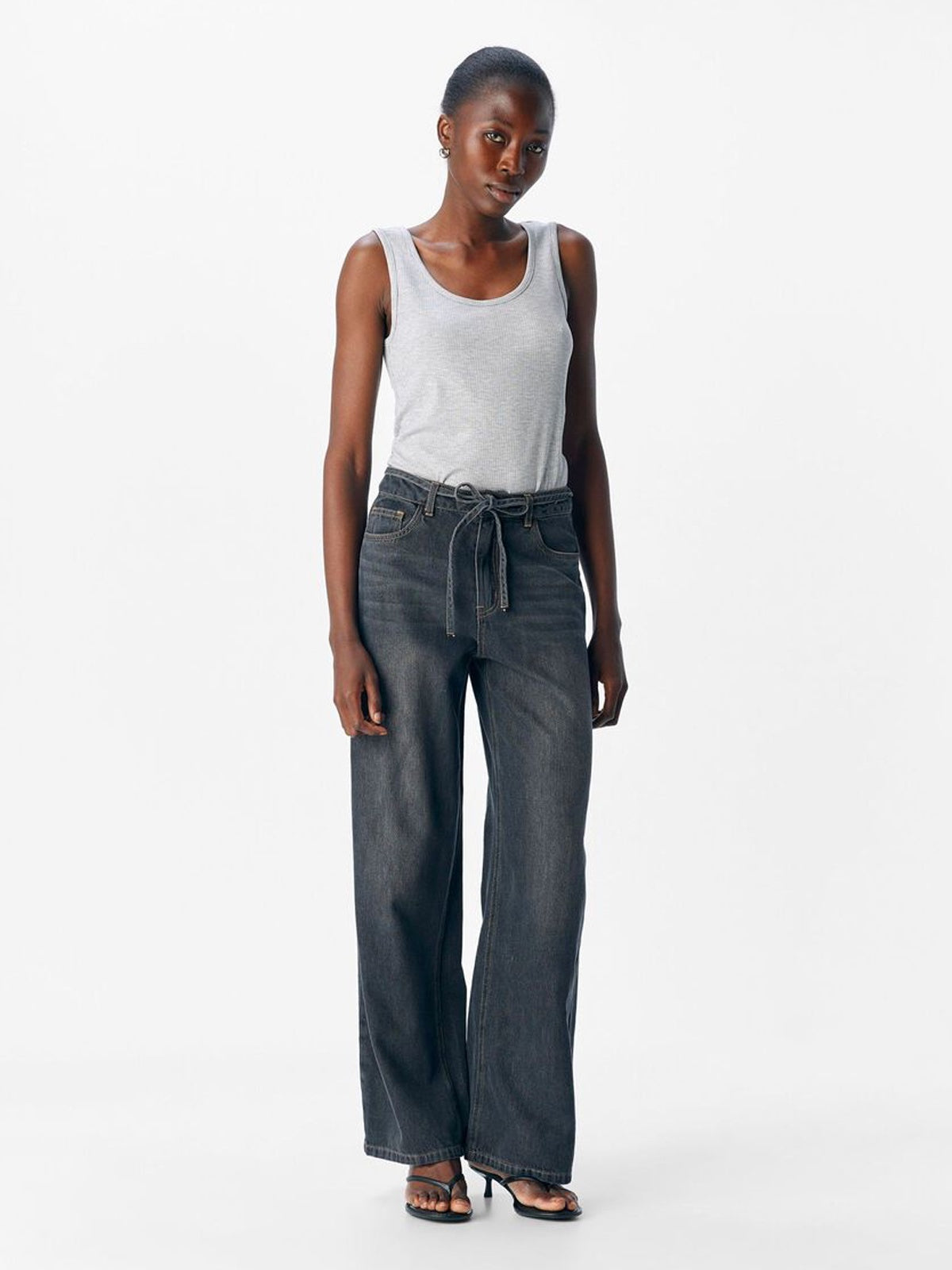 Object Rosie Wide Leg Jeans Grey