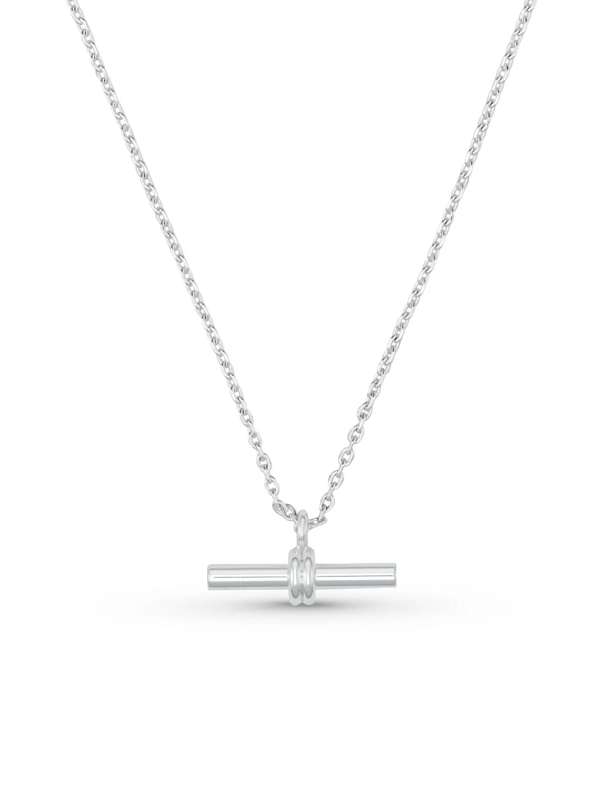 Luxe Linear T-Bar Drop Necklace Silver