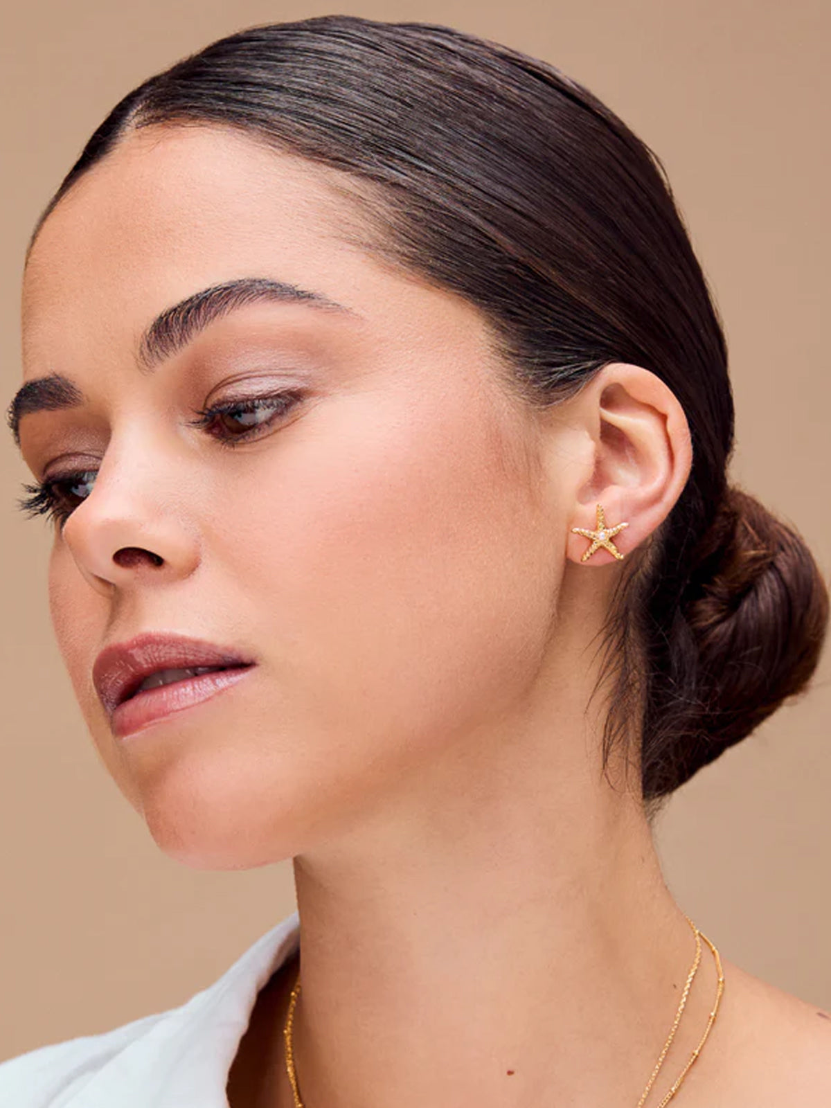 Orelia Starfish & Pearl Stud Earring