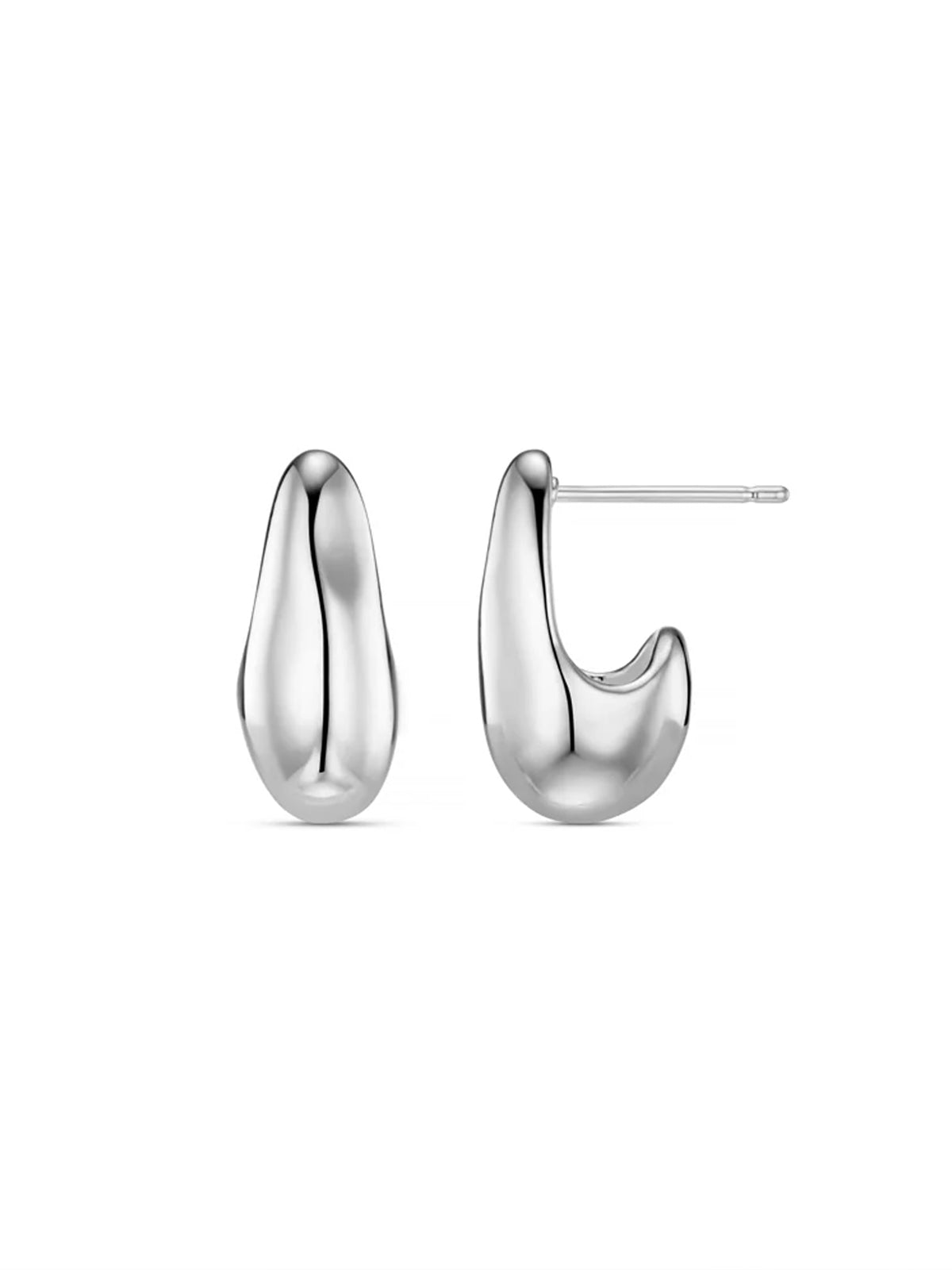 Orelia Organic Teardrop Studs Silver