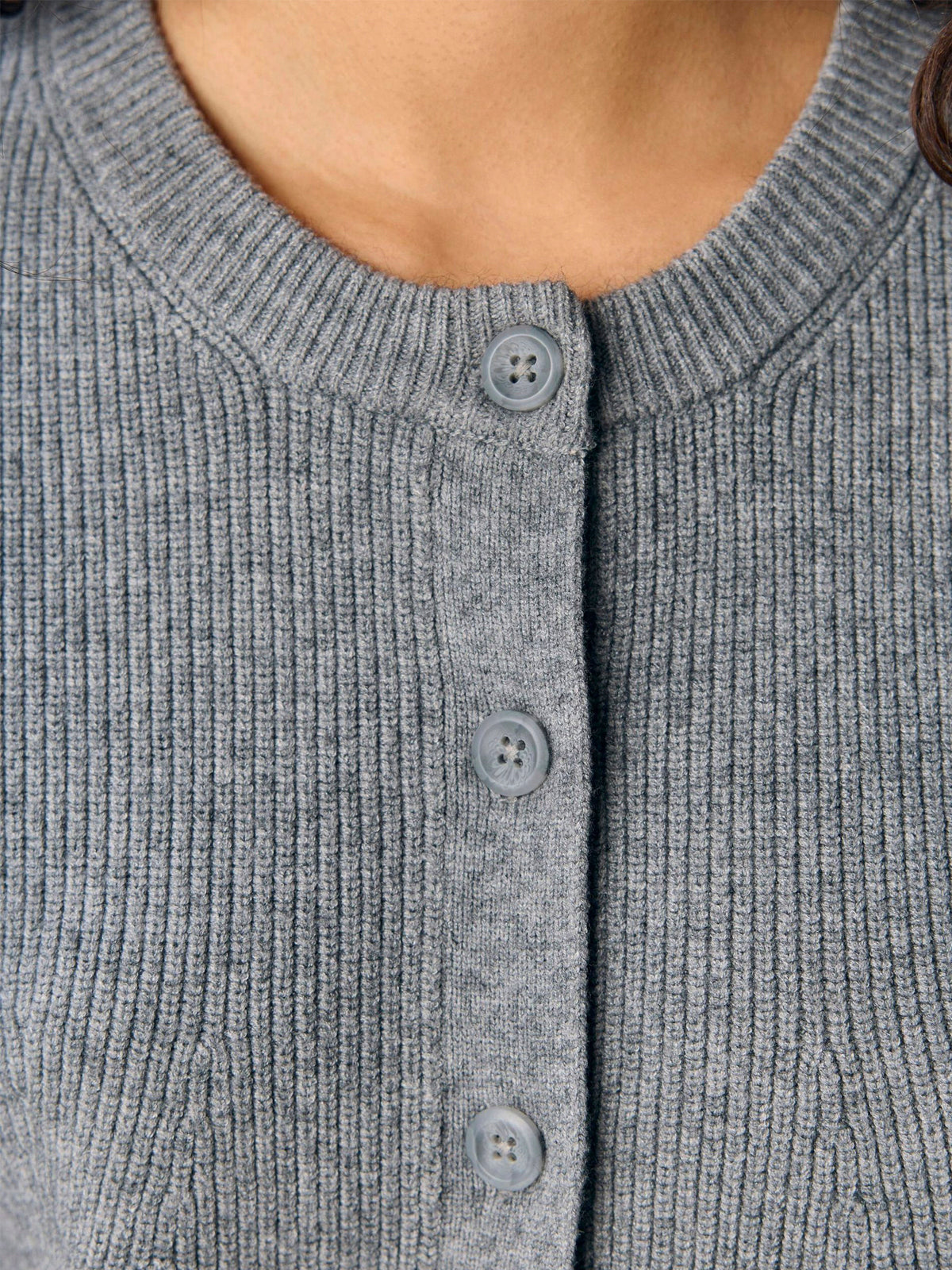 Object Viola Short Sleeve Cardigan Grey