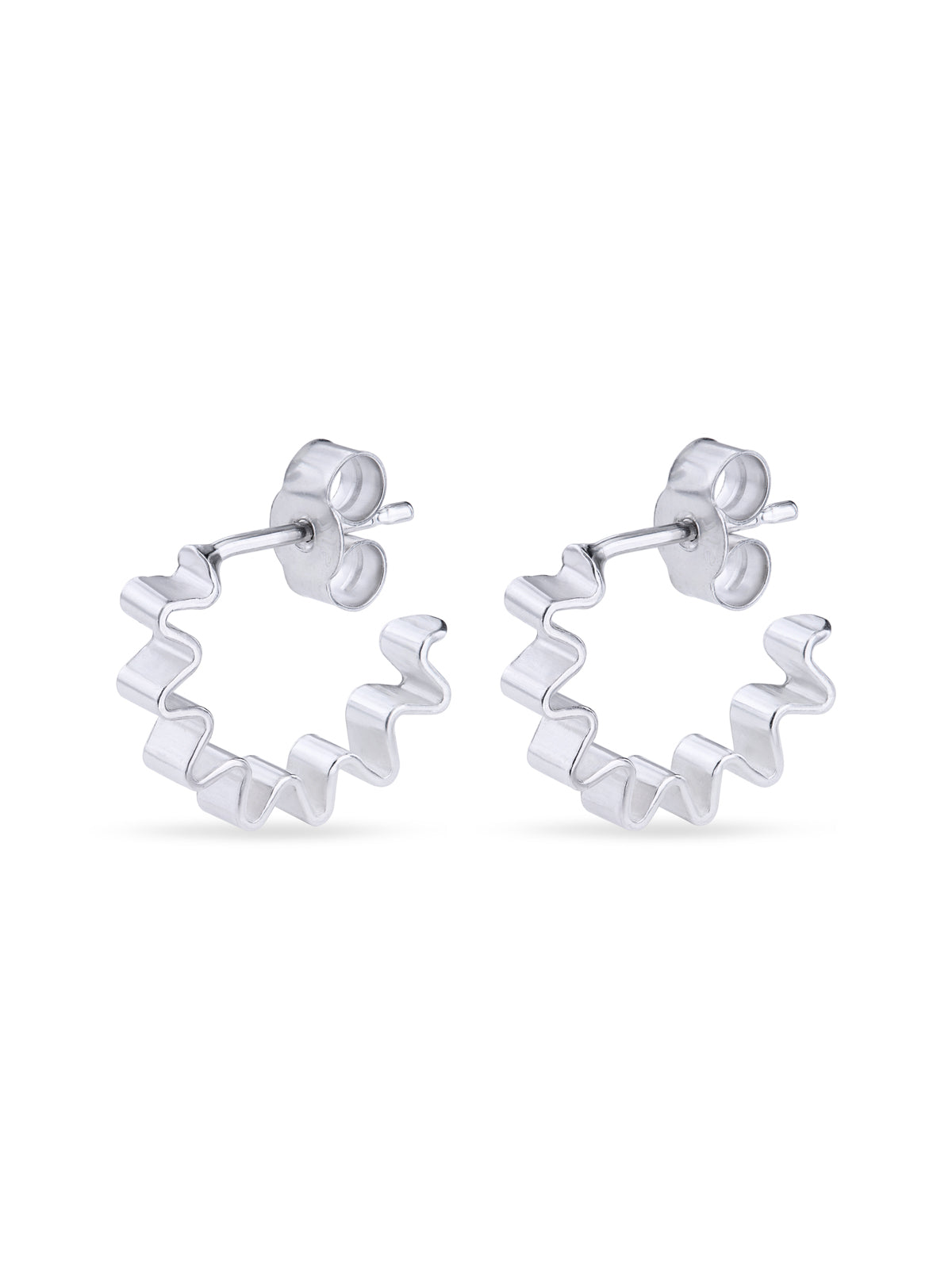 Olivia Taylor Mini Ondulee Hoops Recycled Silver