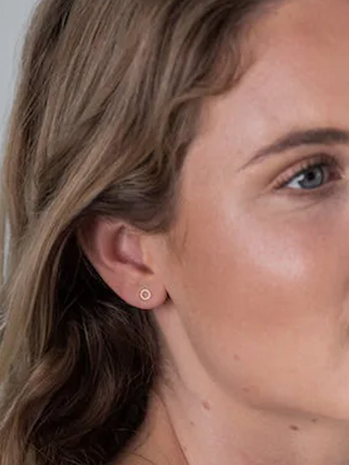 One & Eight Gold Mini Circle Studs