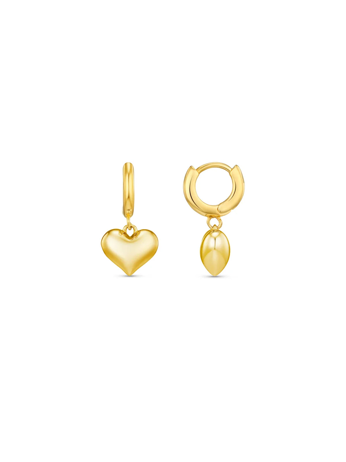 Orelia Domed Heart Huggie Hoops Gold