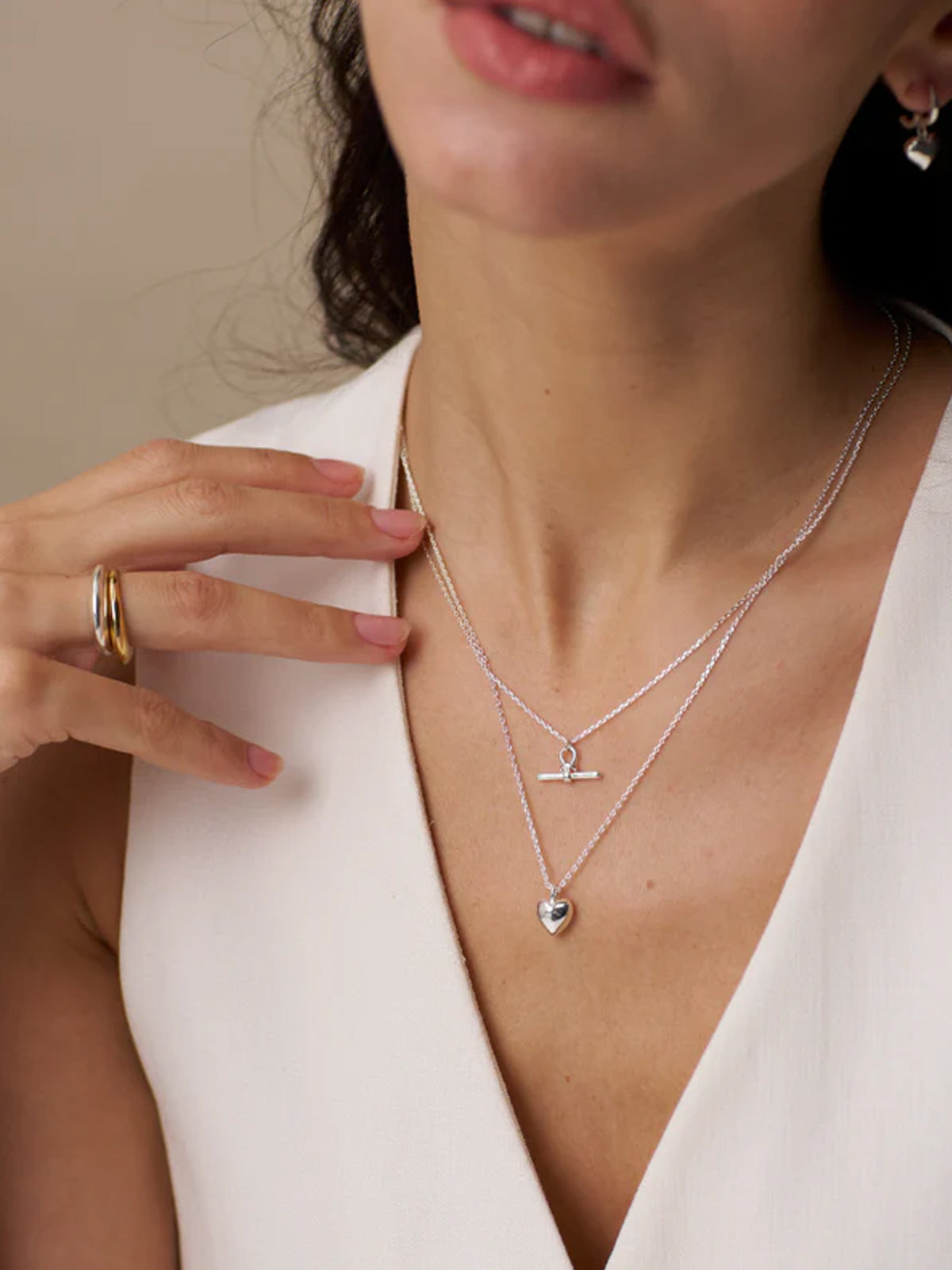 Orelia Domed Heart Short Necklace