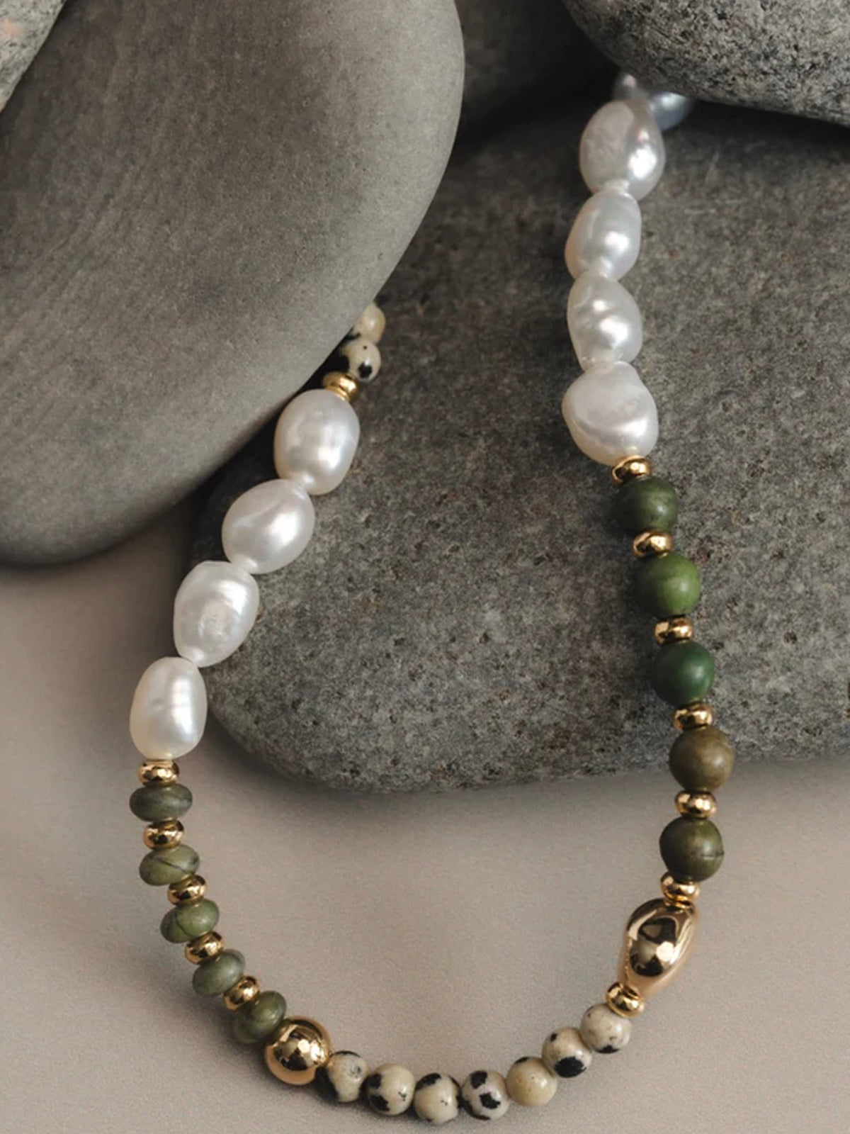 Orelia Mixed Semi-Precious & Pearl Beaded Necklace