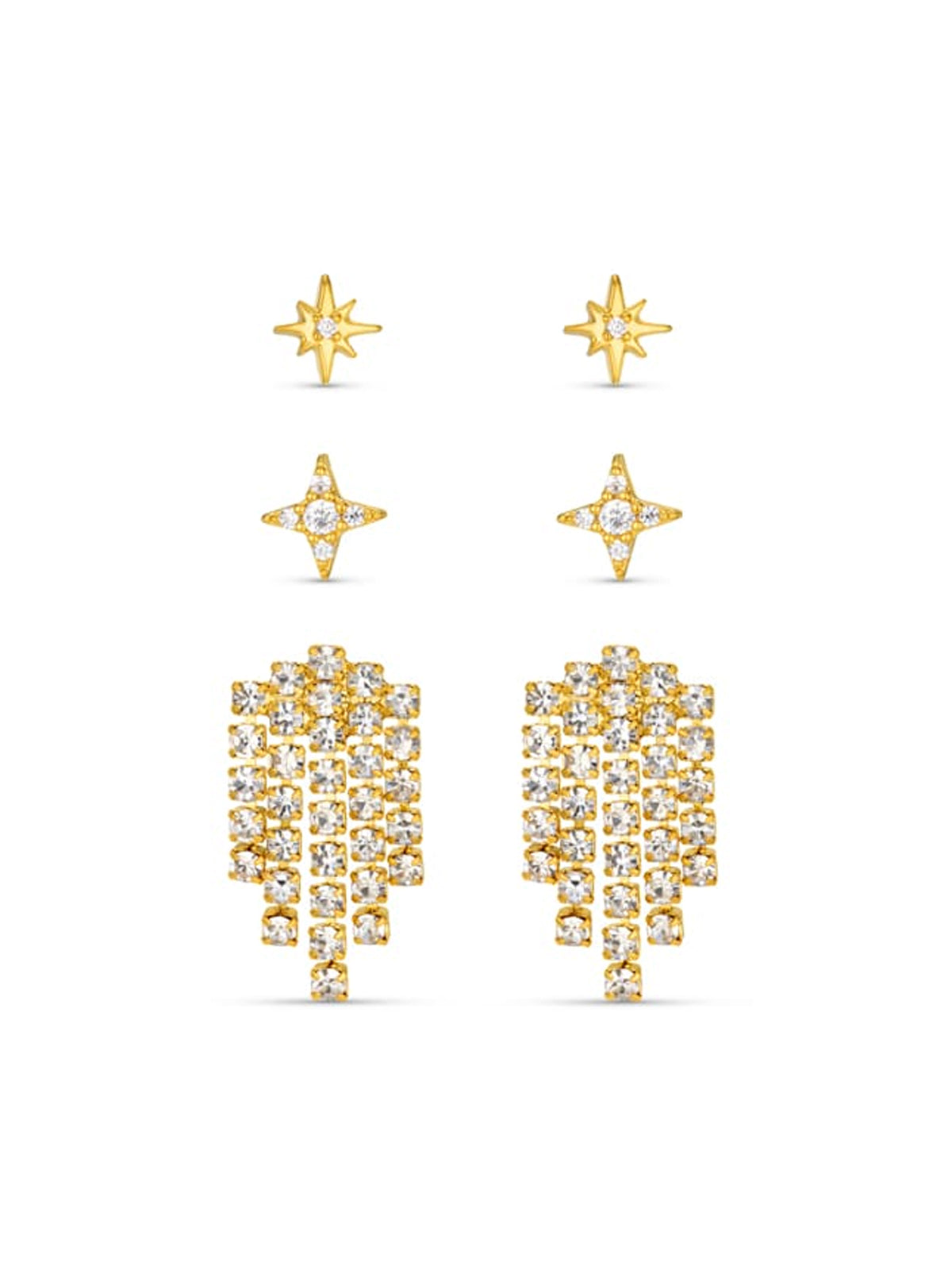 Orelia Starburst & Waterfall Ear Stacking Set