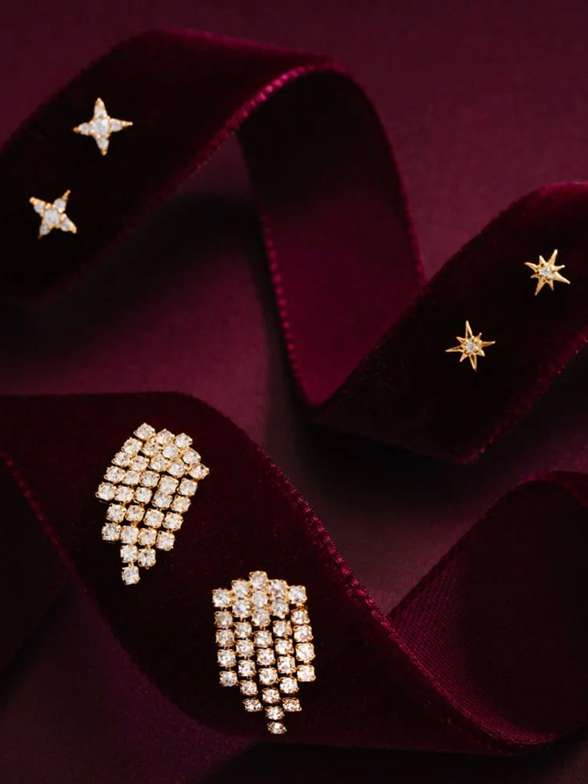 Orelia Starburst & Waterfall Ear Stacking Set