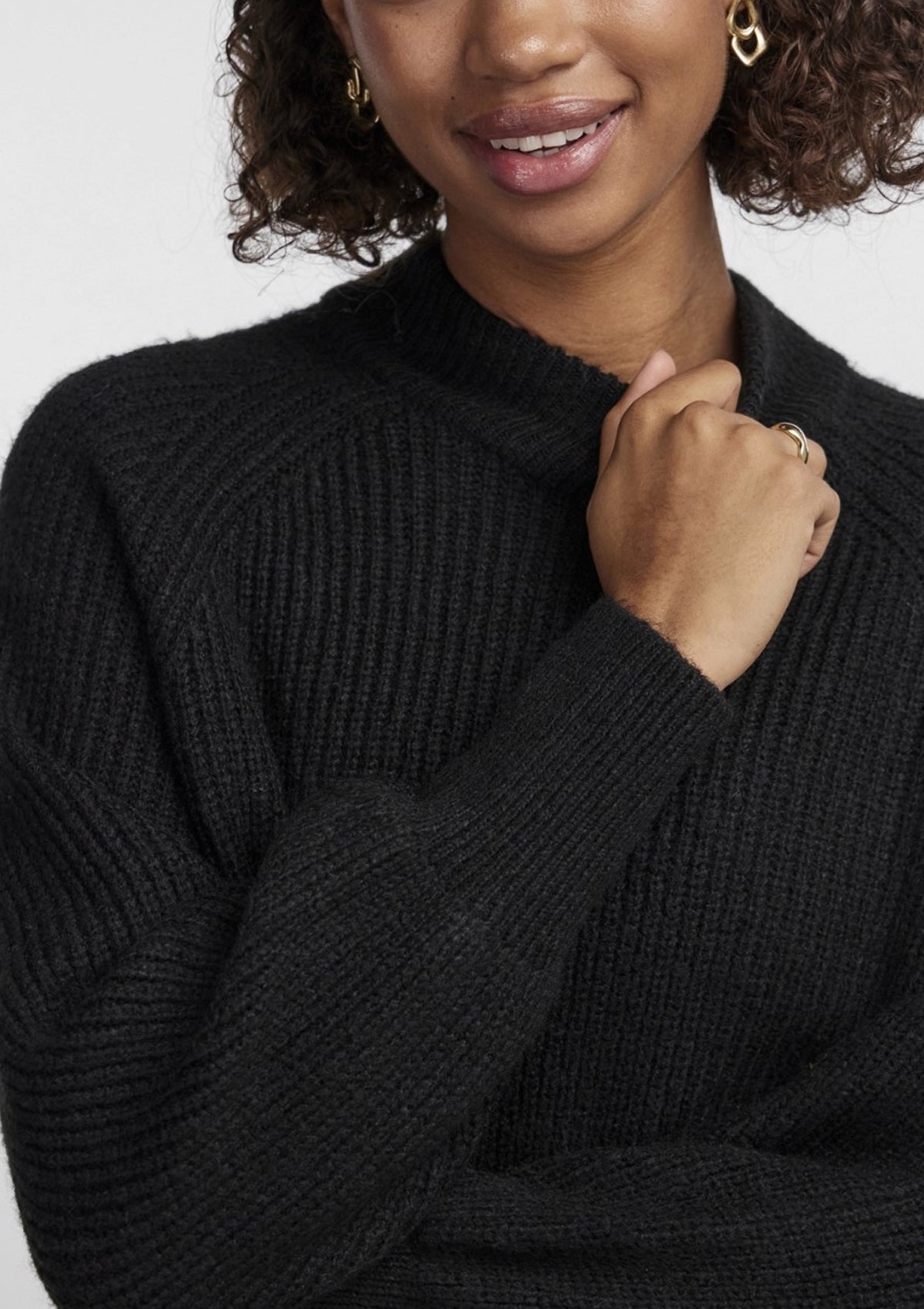 Pieces Natalie Long Sleeve Knit Dress Black