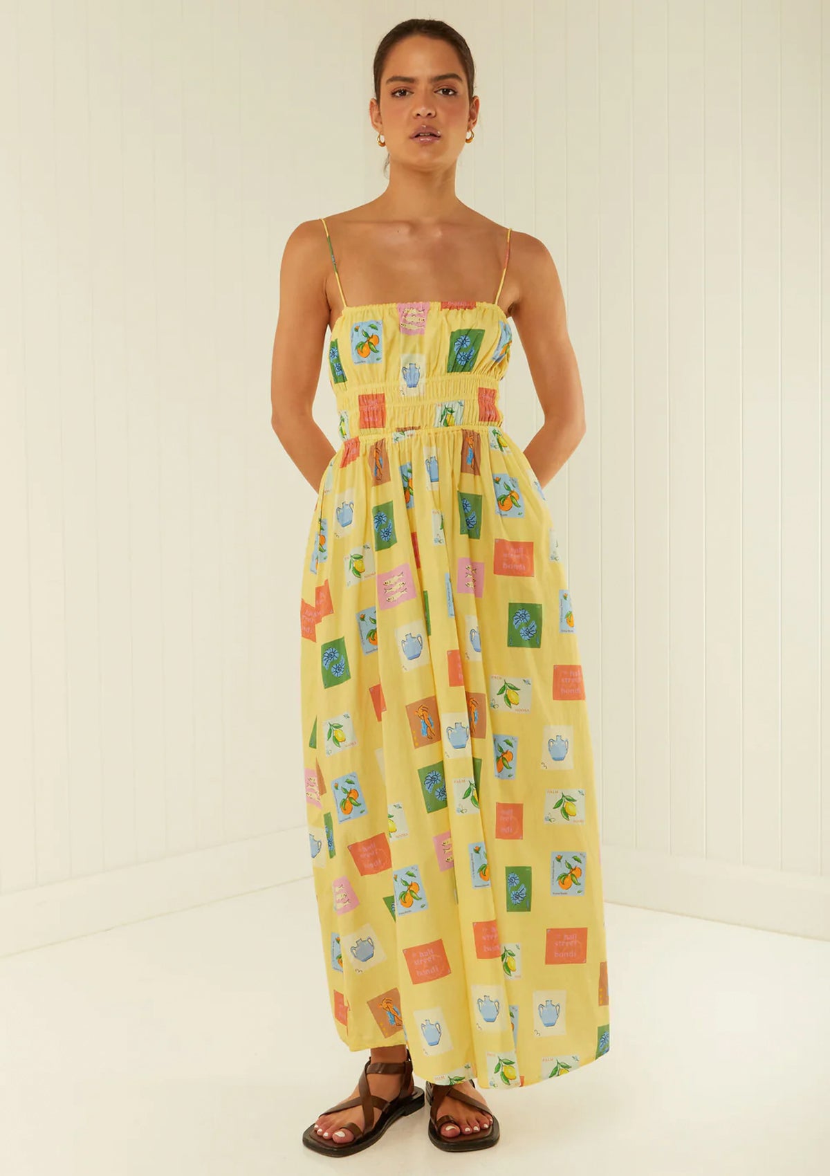 Palm Noosa West Dress Yellow Emblem