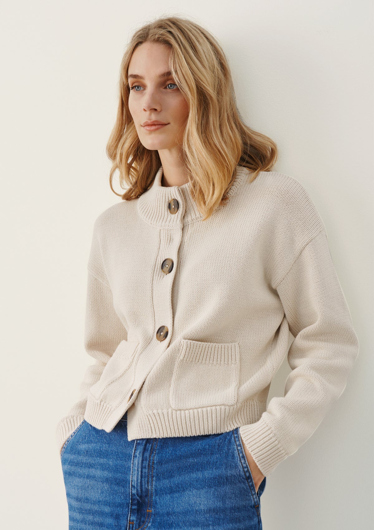 Part Two Clene Cardigan Whitecap Grey