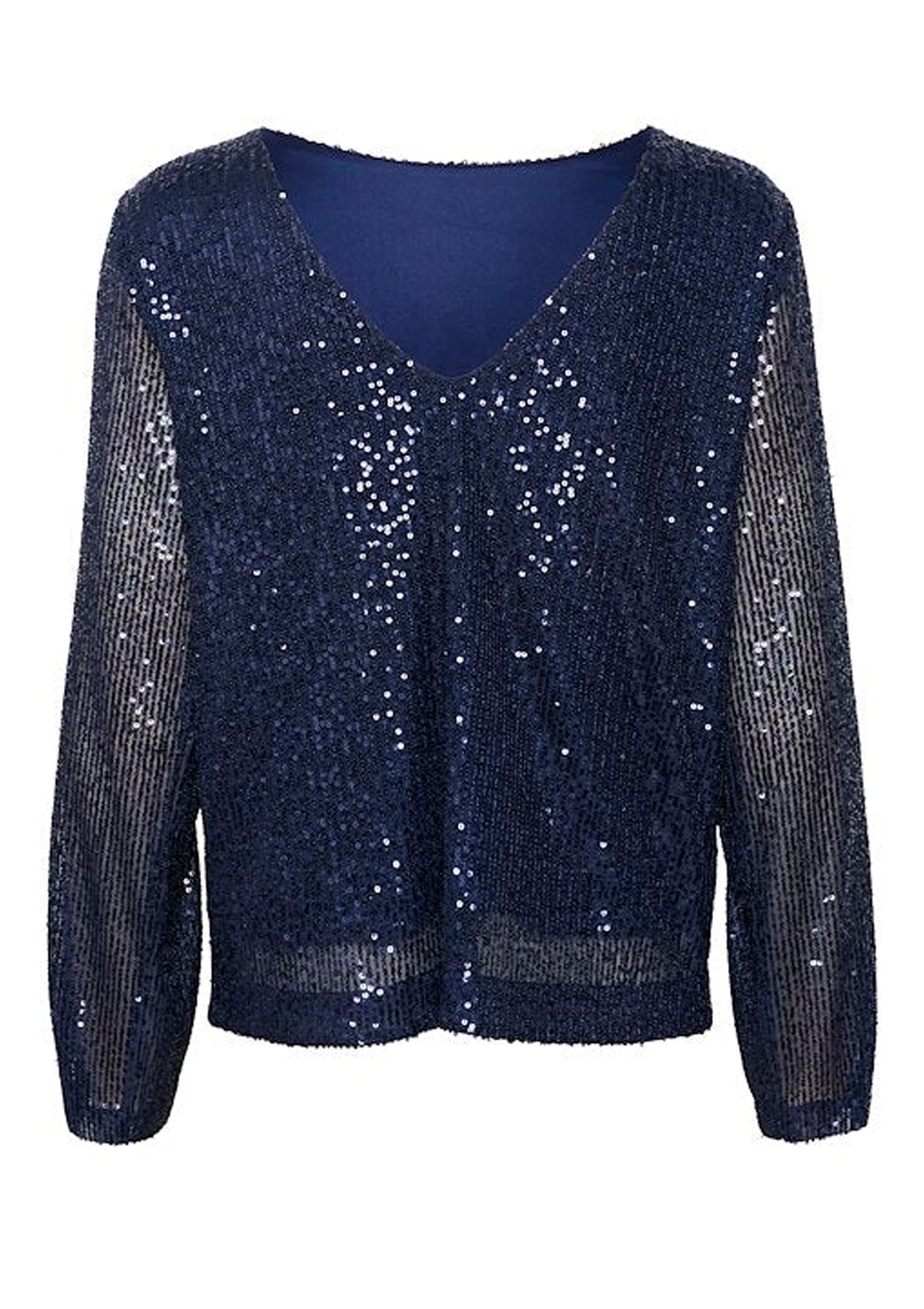 Part Two Sequin Blouse Navy Midnight Sail