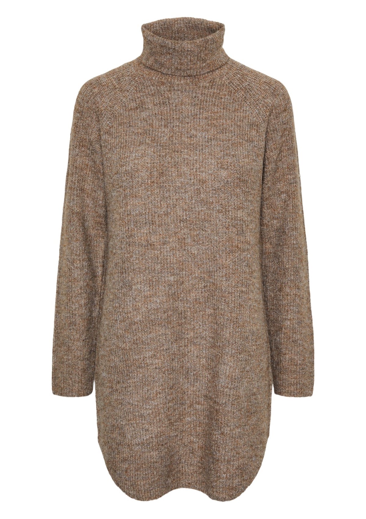 Pieces Fossil Roll Neck Knit Jumper